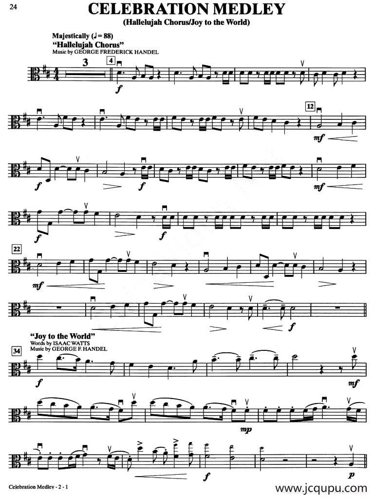 CELEBRATION MEDLEY（中提琴分谱）简谱