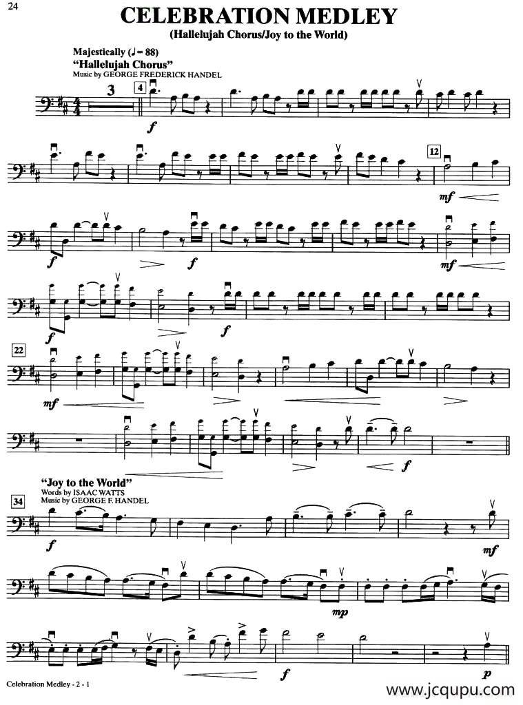 CELEBRATION MEDLEY（大提琴分谱）简谱