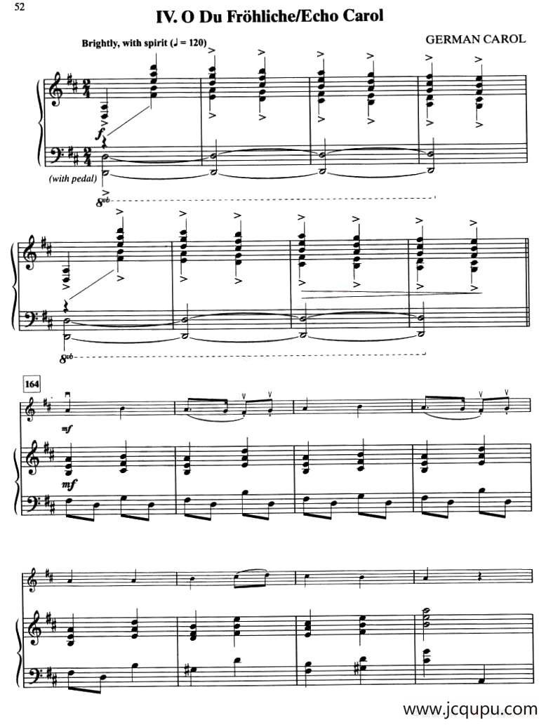 IV.O DU FROHLICHE／ECHO CAROL（钢琴伴奏谱）简谱