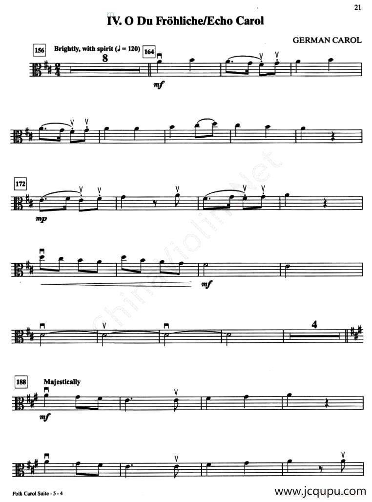 IV.O DU FROHLICHE／ECHO CAROL（中提琴分谱）简谱