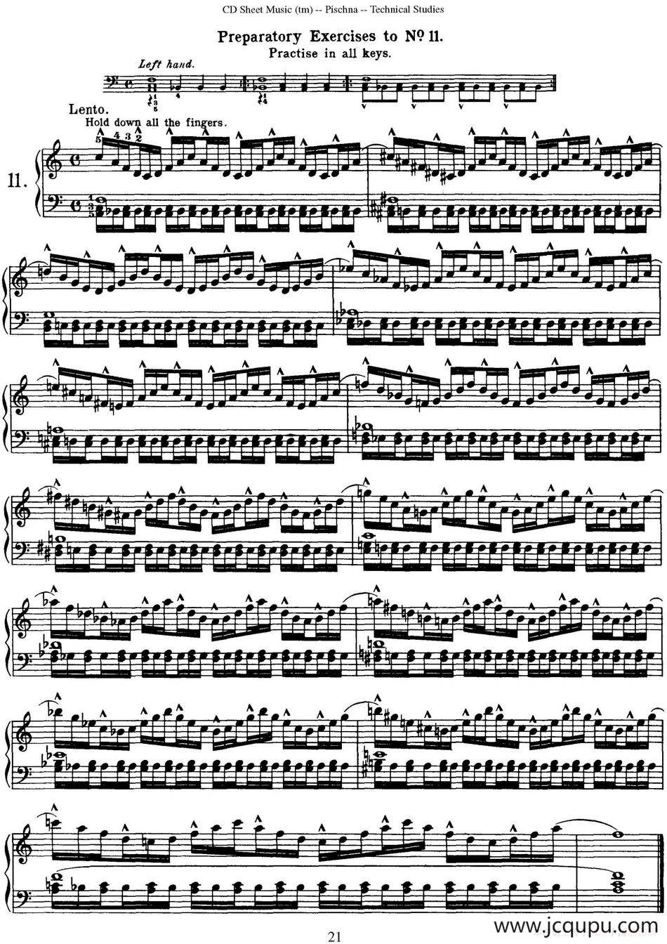 Technical Studies 60 Progressive Exercises （60首钢琴循序渐进练习曲 P21——30）简谱