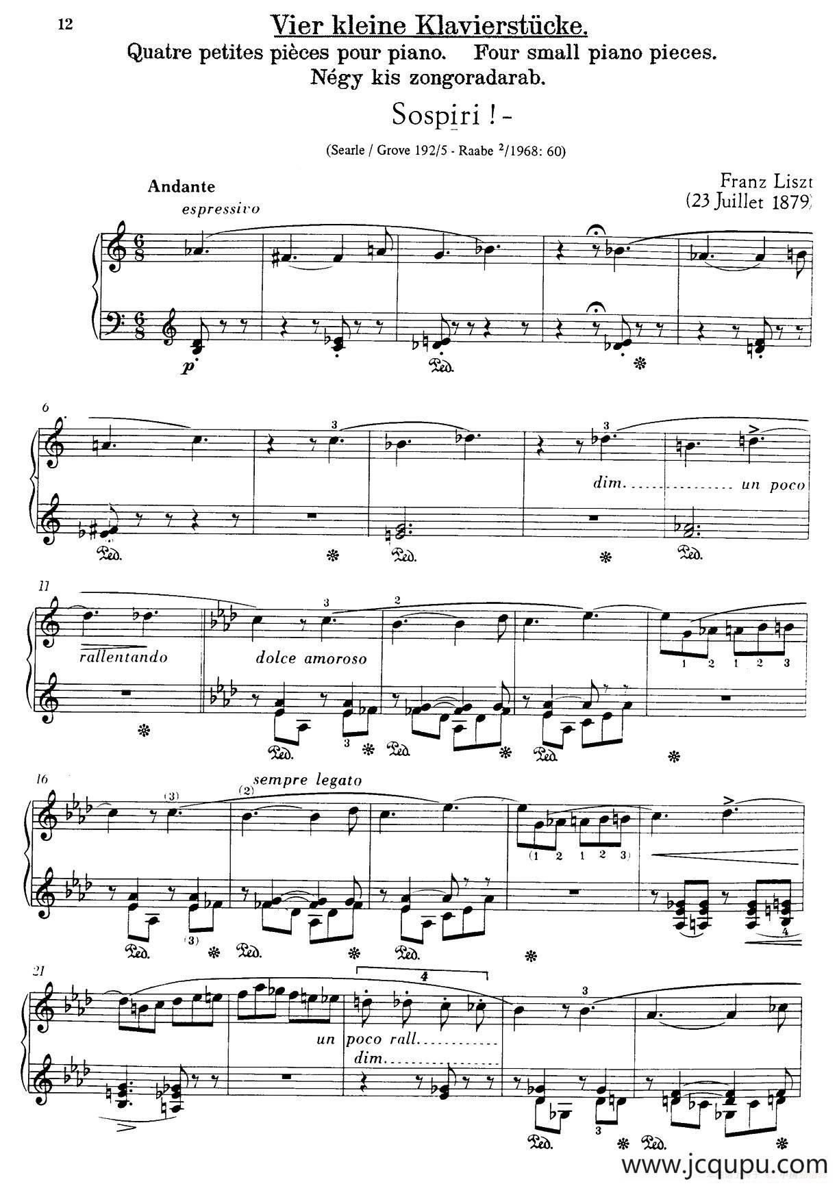 5 Klavierstücke S.192（5首钢琴小品·Ⅴ）简谱