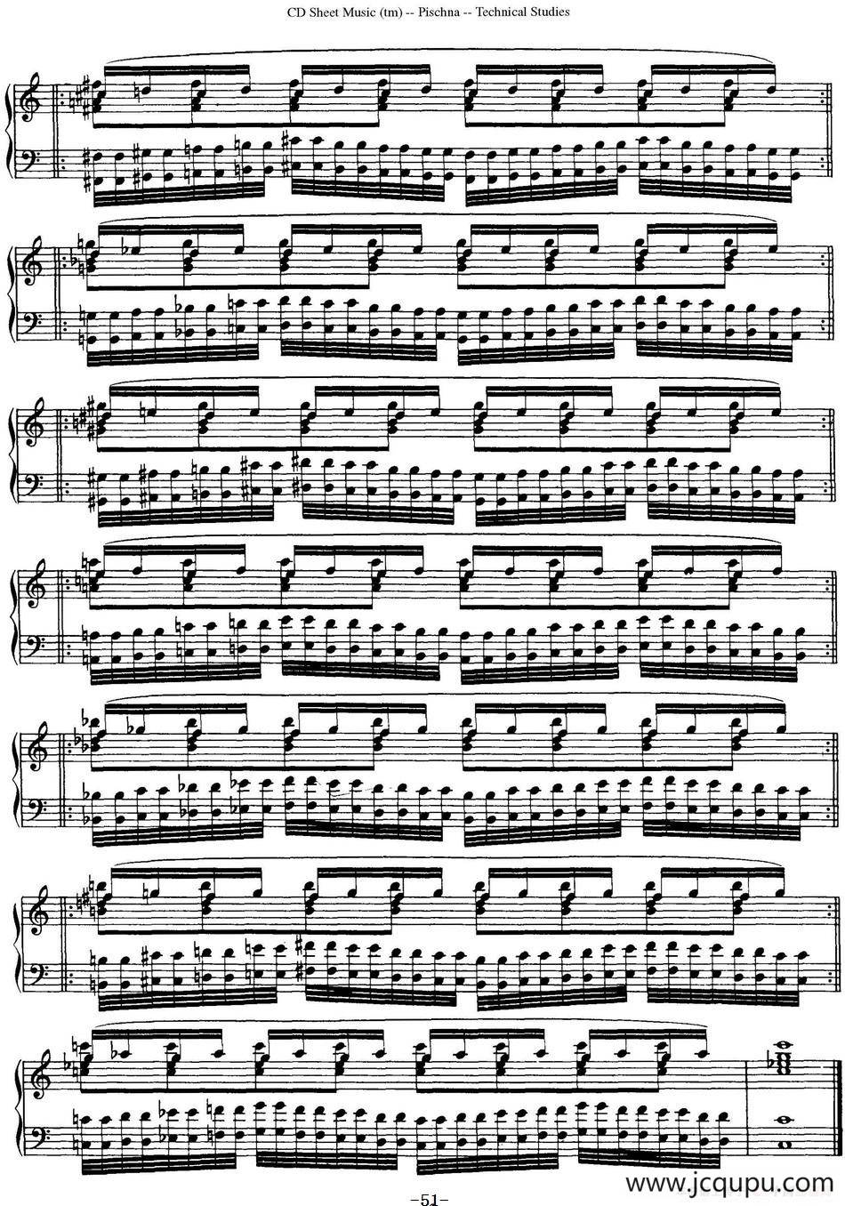 Technical Studies 60 Progressive Exercises （60首钢琴循序渐进练习曲 P51——60）简谱
