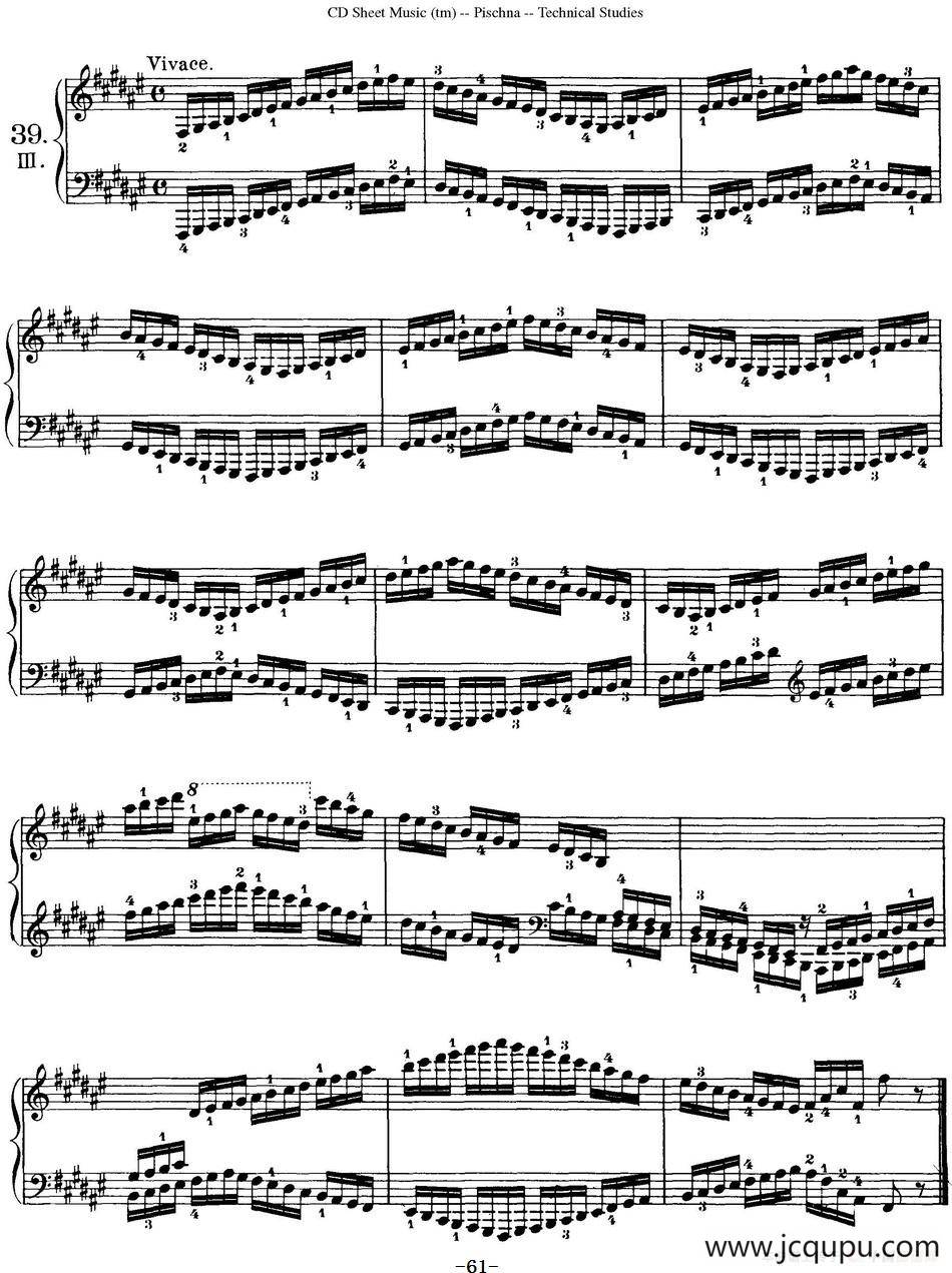 Technical Studies 60 Progressive Exercises （60首钢琴循序渐进练习曲 P61——70）简谱