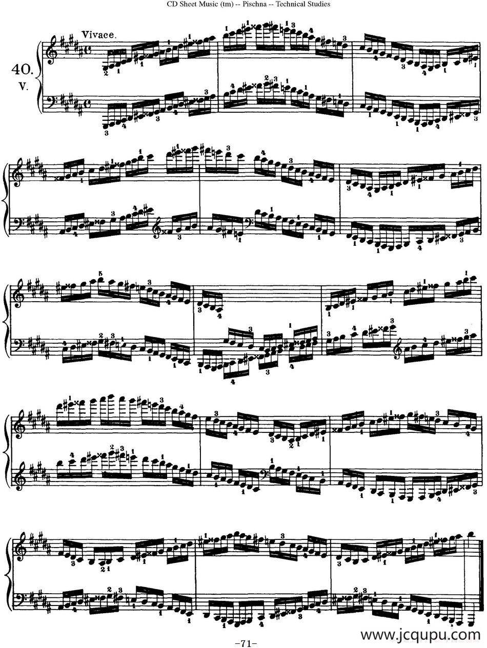 Technical Studies 60 Progressive Exercises （60首钢琴循序渐进练习曲 P71——80）简谱