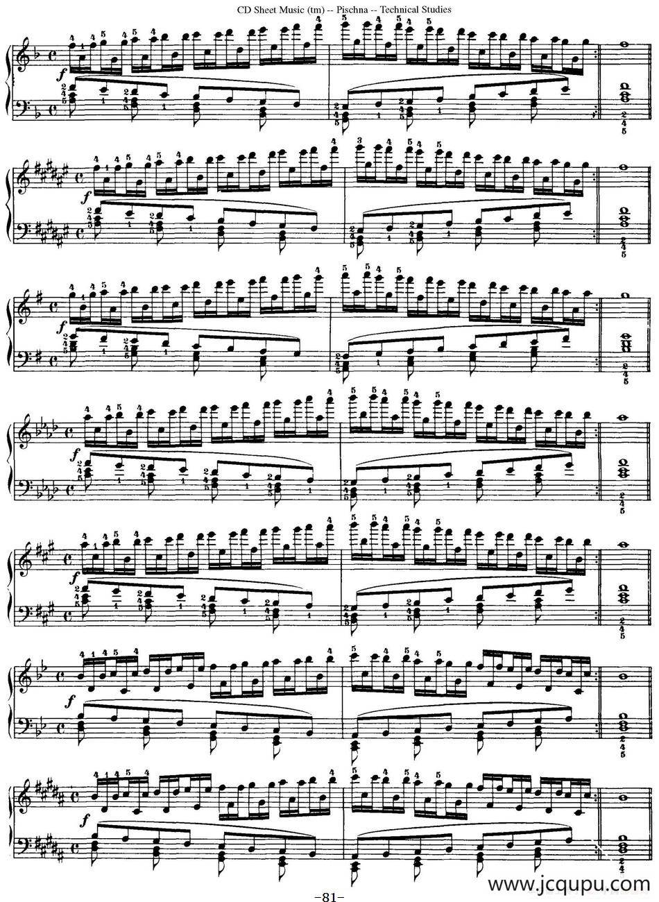 Technical Studies 60 Progressive Exercises （60首钢琴循序渐进练习曲 P81——90）简谱