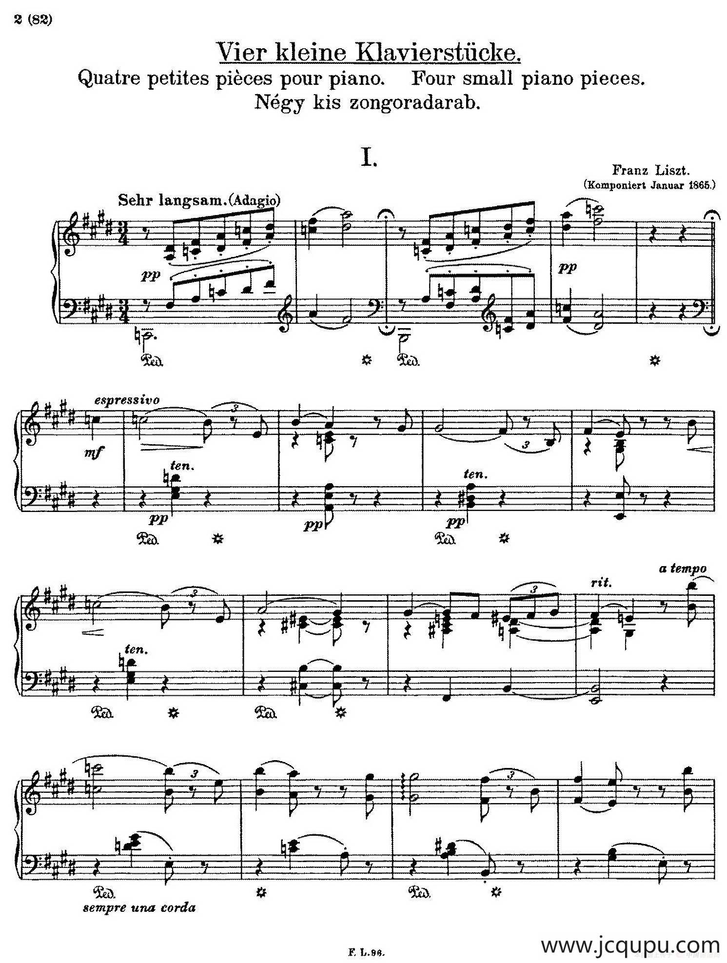 5 Klavierstücke S.192（5首钢琴小品·Ⅰ）简谱