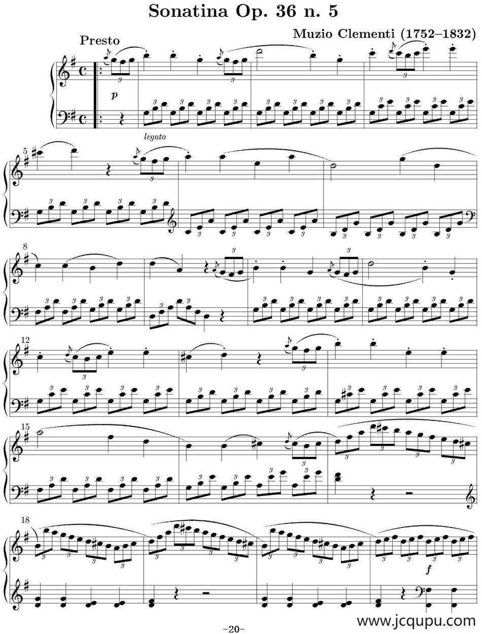 6 Sonatinas Op.36（6首钢琴小奏鸣曲-5）简谱