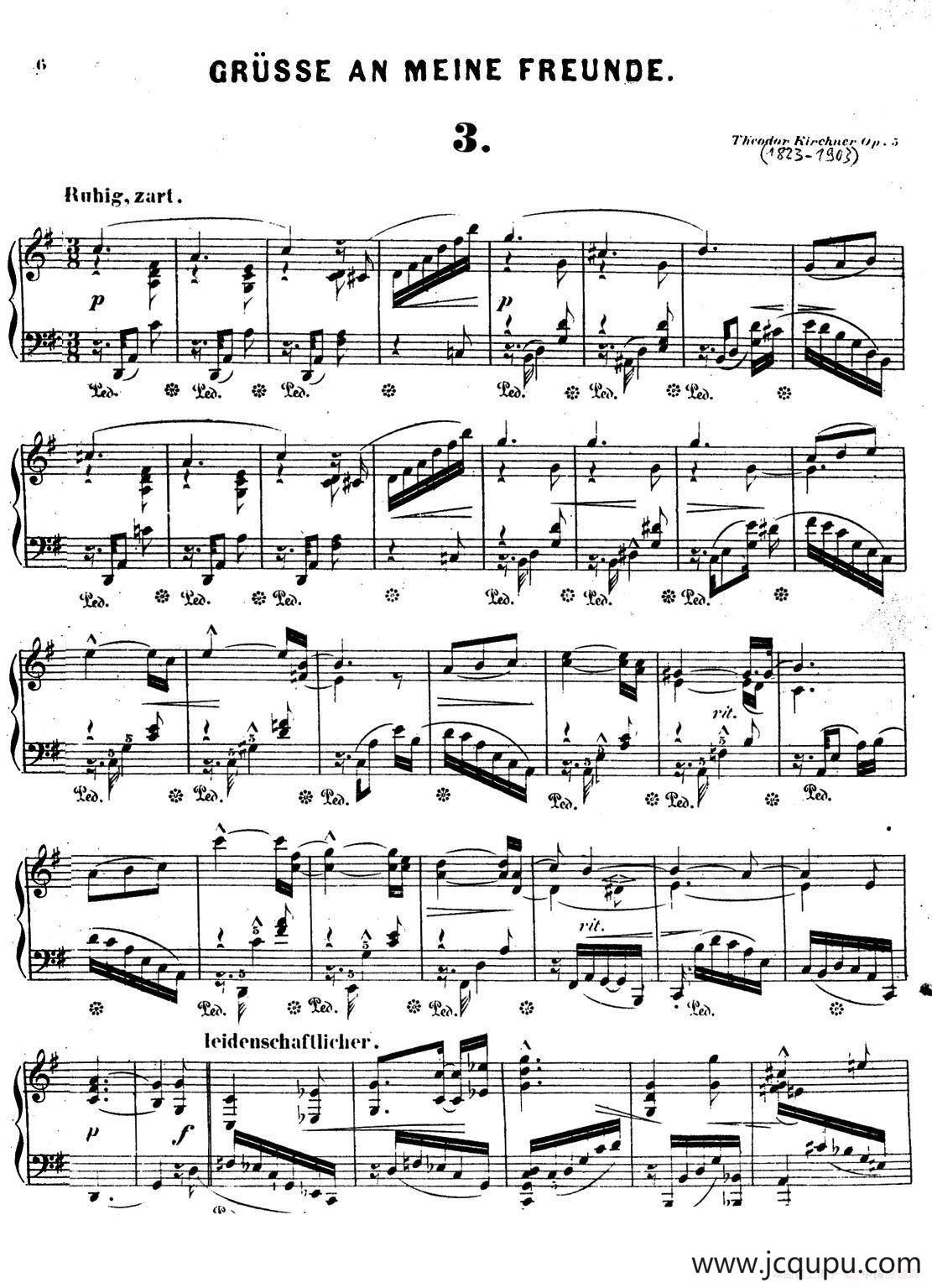 Gruesse An Meine Freunde Op.5（致朋友们的问候·3）简谱