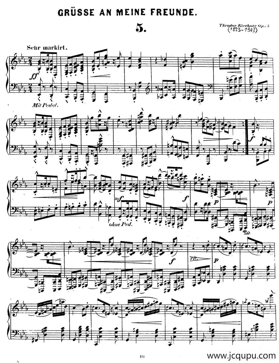 Gruesse An Meine Freunde Op.5（致朋友们的问候·5）简谱