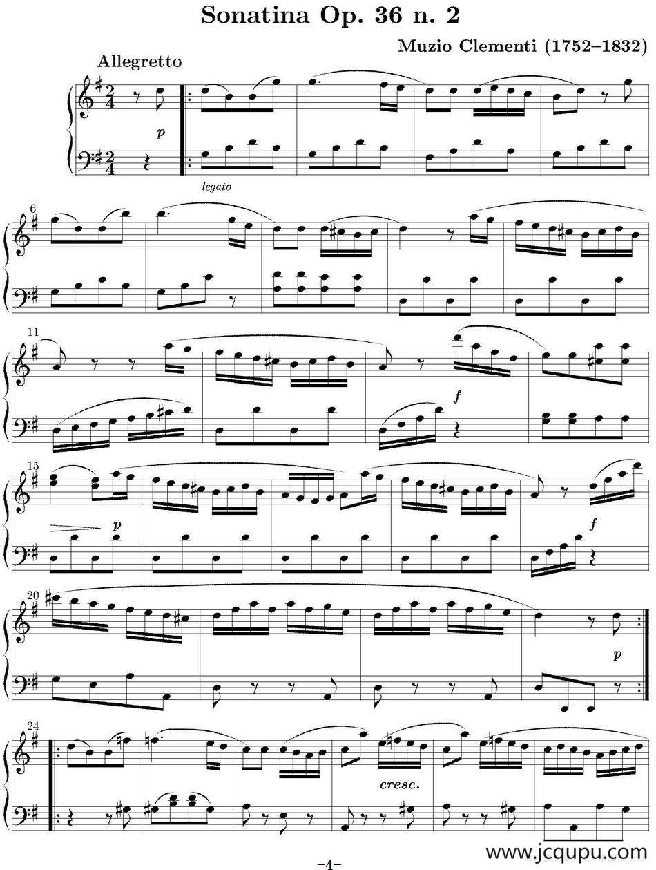 6 Sonatinas Op.36（6首钢琴小奏鸣曲-2）简谱