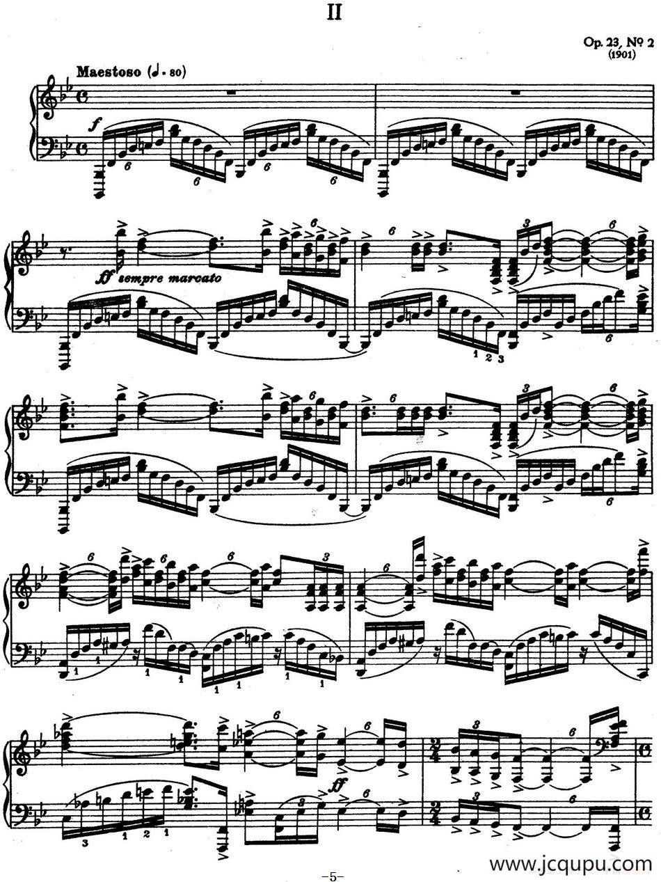 10 Preludes Op.23（拉赫玛尼诺夫10首前奏曲·Ⅱ）简谱