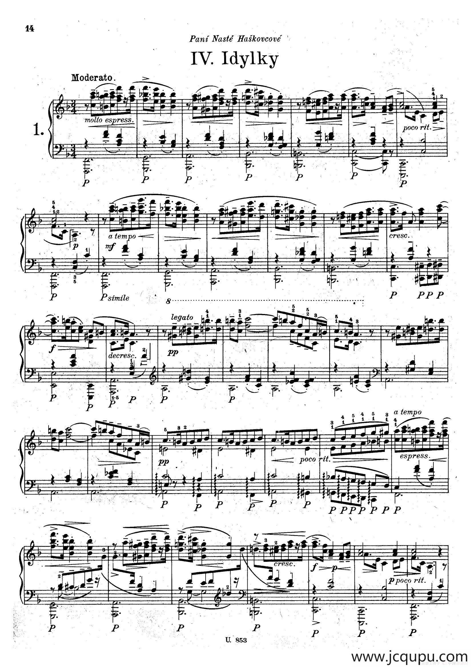 Six Piano Pieces Op.7（6首钢琴小品·Ⅳ）简谱