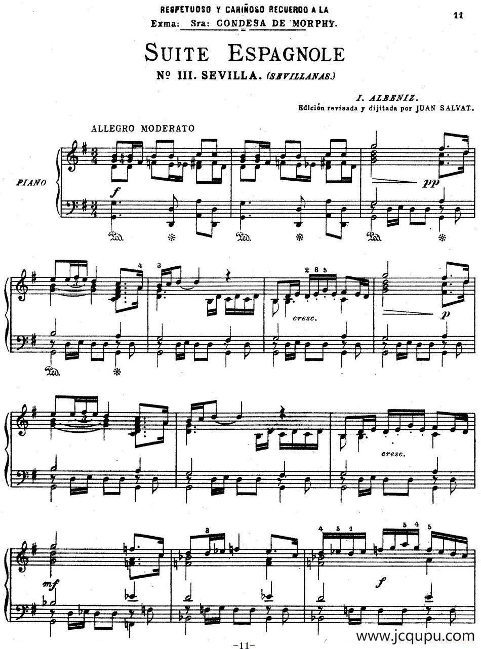 Suite Espanola Op.47（西班牙组曲·Ⅲ）简谱