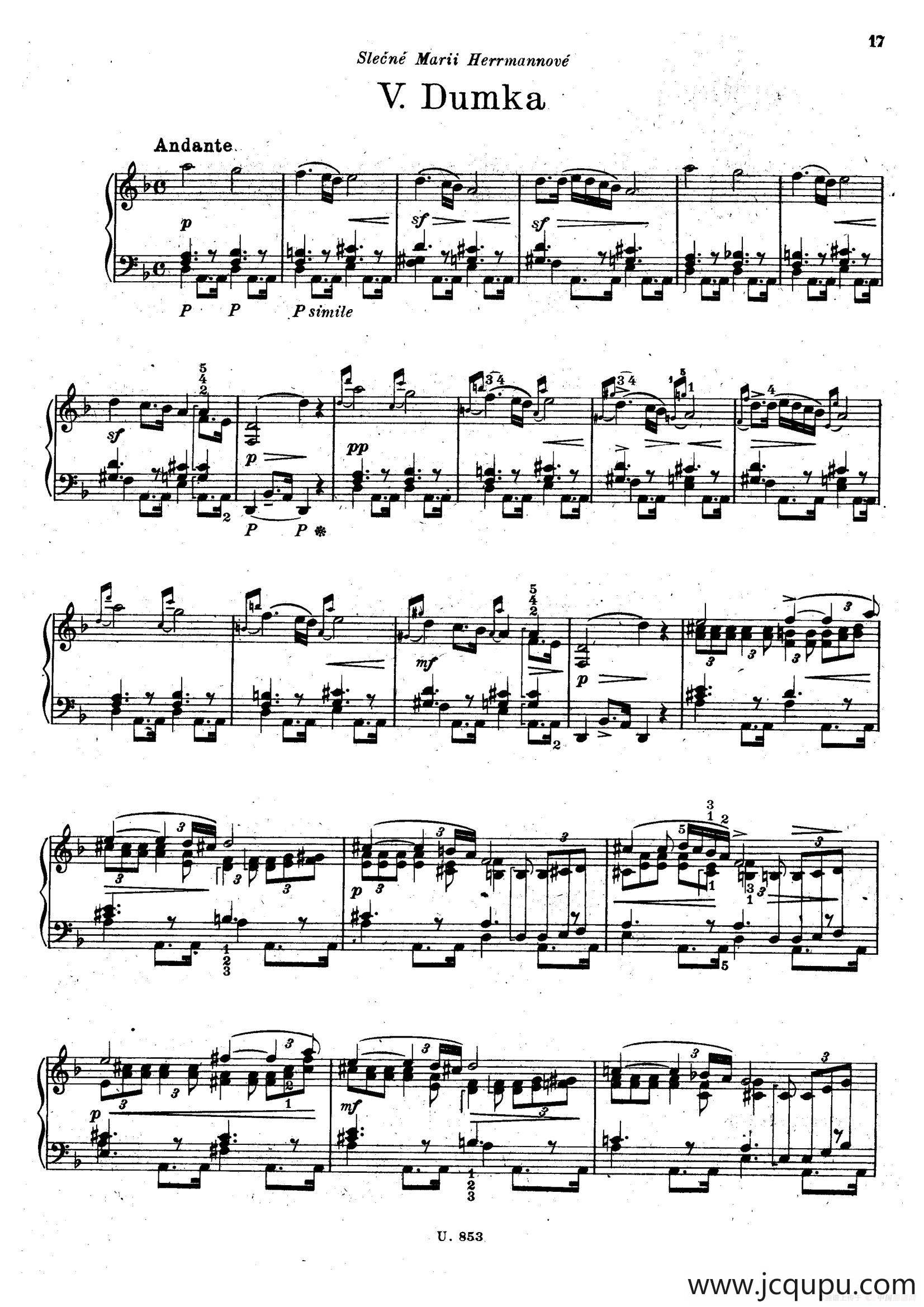 Six Piano Pieces Op.7（6首钢琴小品·Ⅴ）简谱