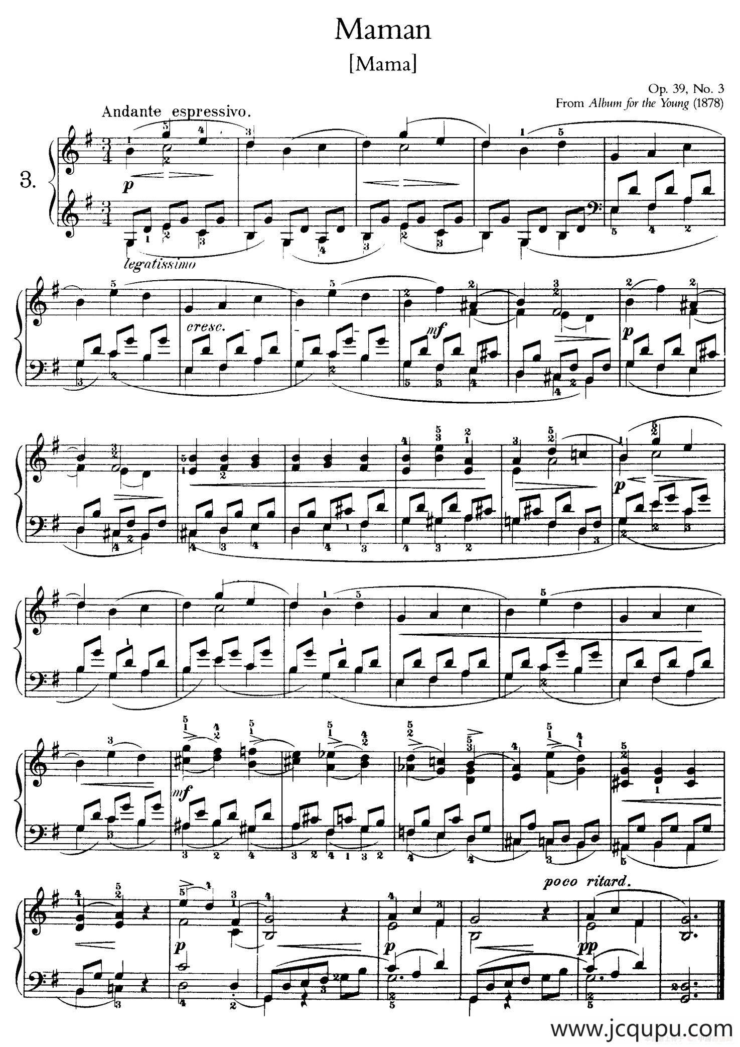 Album for the Young Op.39（儿童钢琴曲集）（3. 骑马爱好 The Hobby - Horse）简谱