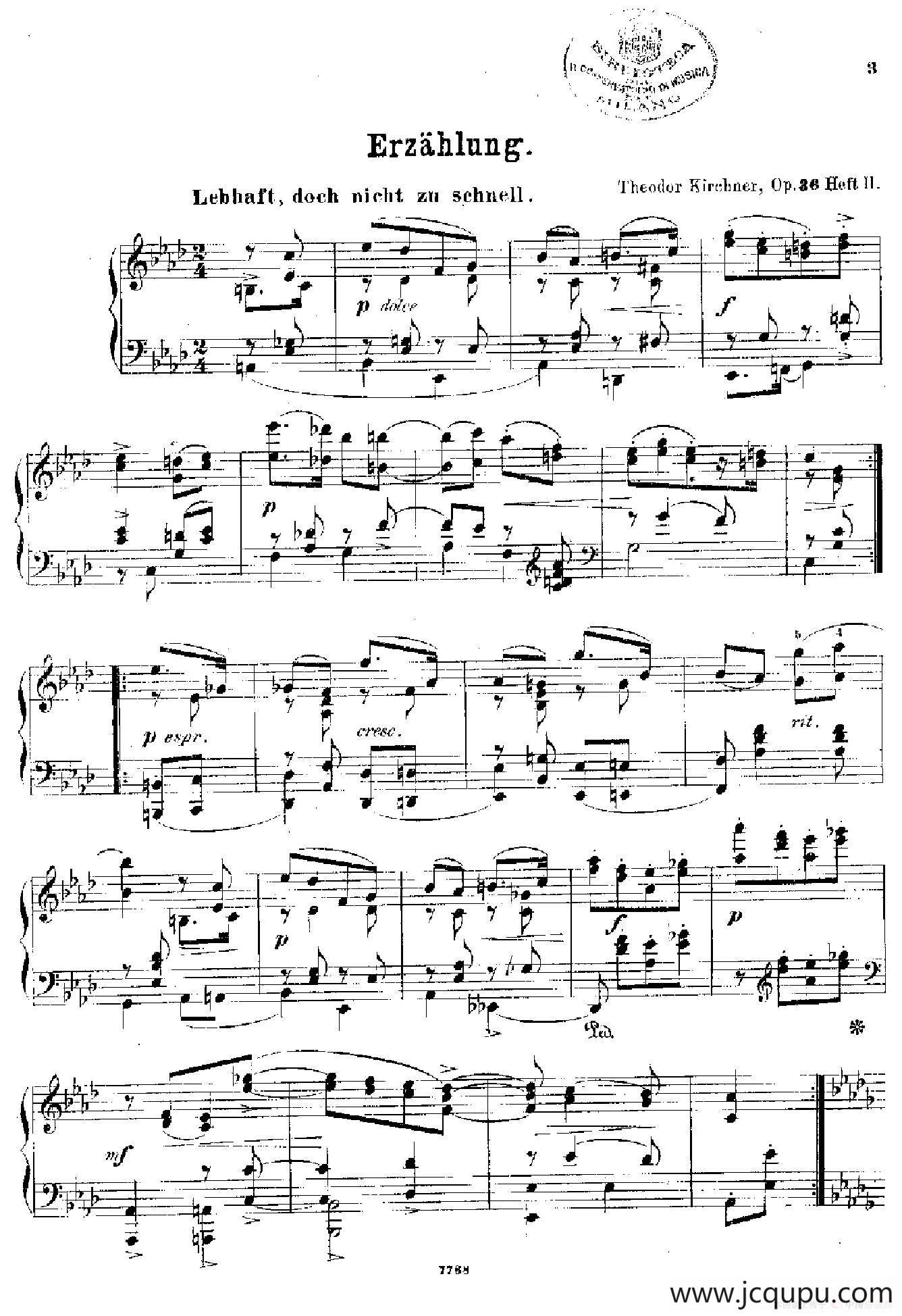 Phantasien Am Clavier Op.36（幻想曲集·第四首）简谱