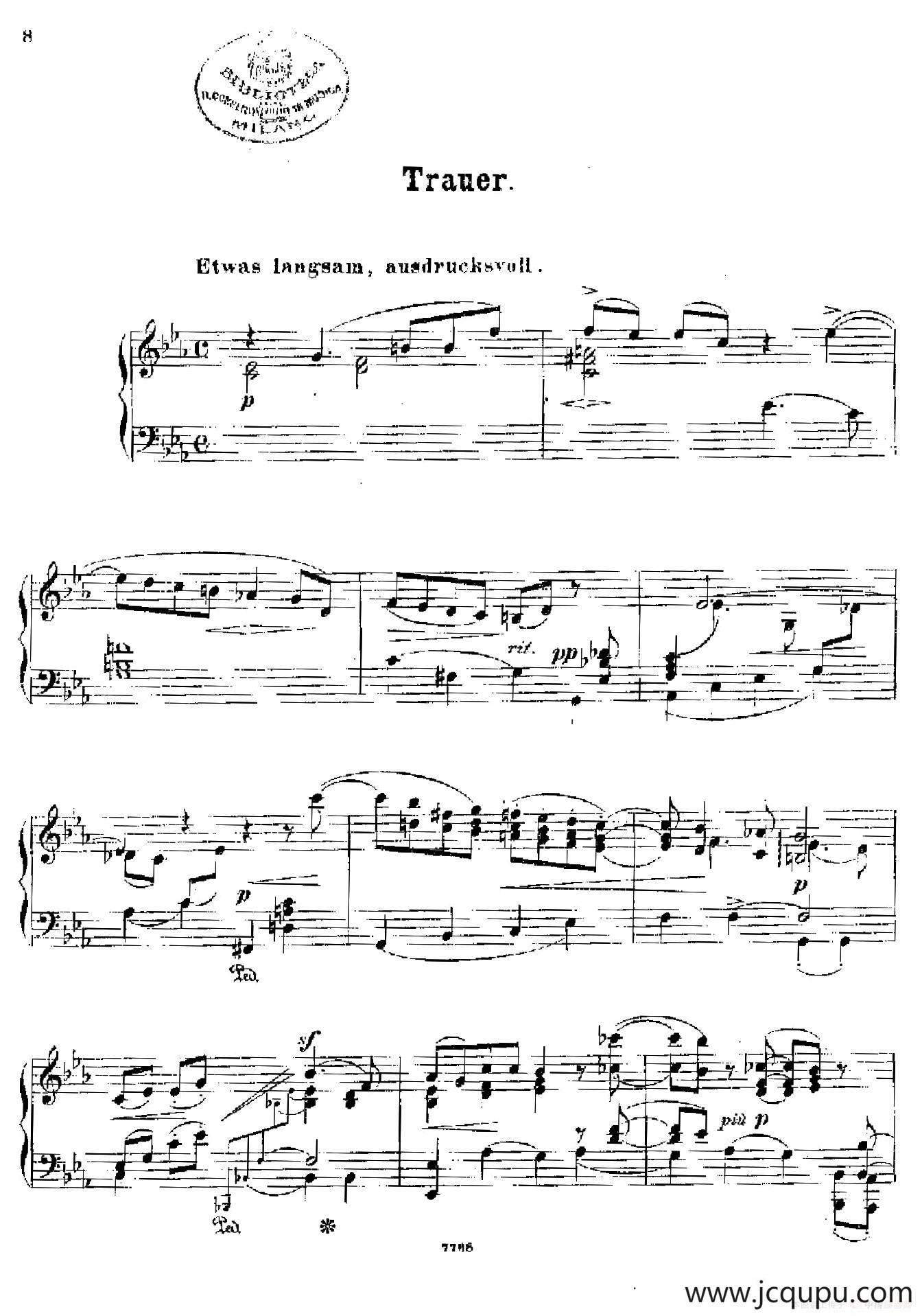 Phantasien Am Clavier Op.36（幻想曲集·第五首）简谱