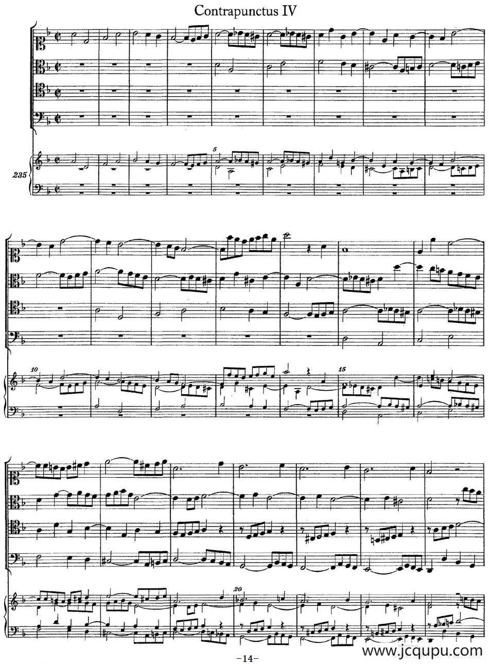 The Art of the Fugue BWV 1080（赋格的艺术-IV）简谱