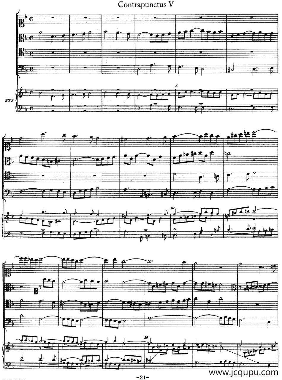 The Art of the Fugue BWV 1080（赋格的艺术-V）简谱