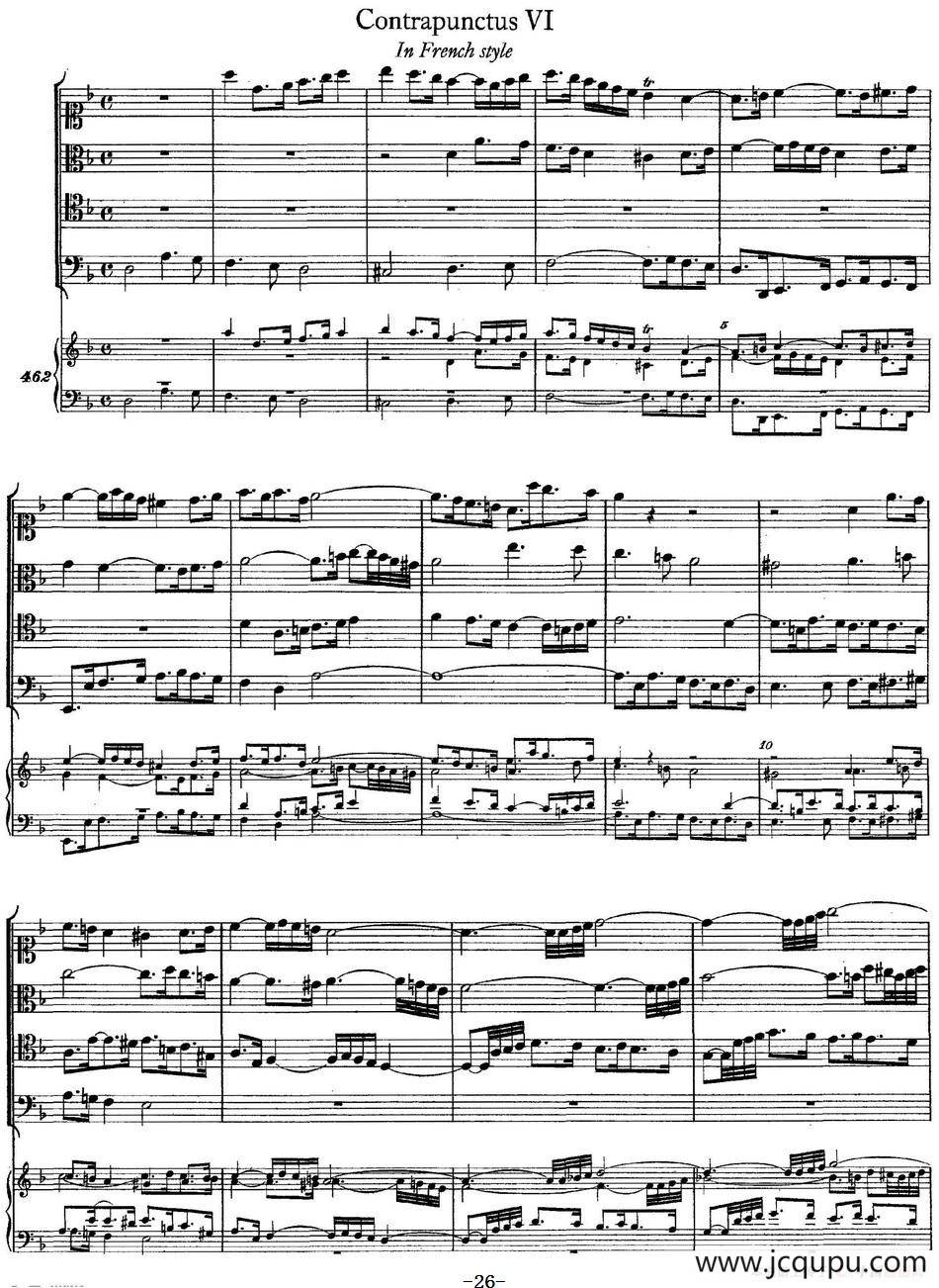 The Art of the Fugue BWV 1080（赋格的艺术-VI）简谱