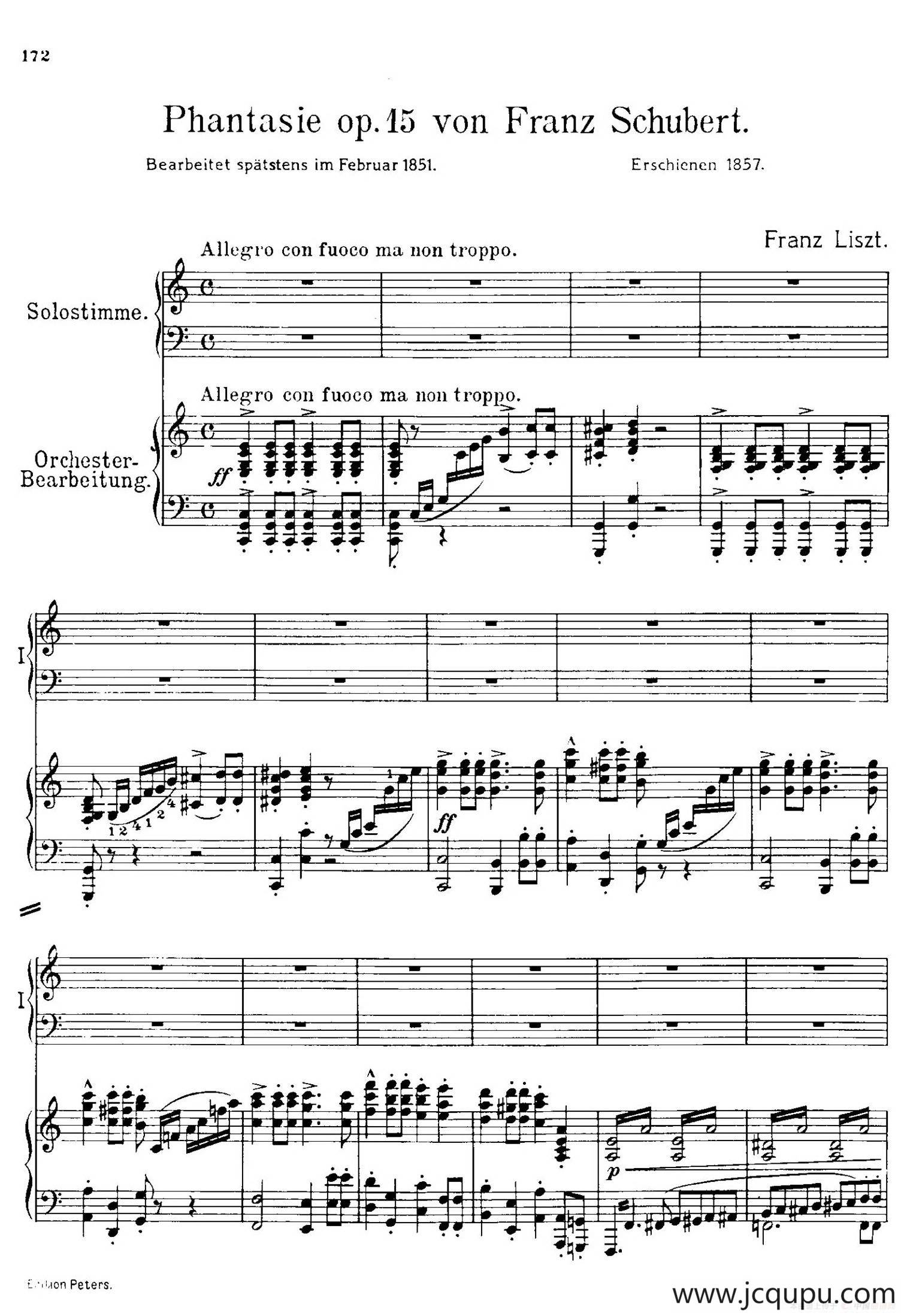 流浪者幻想曲（双钢琴）简谱