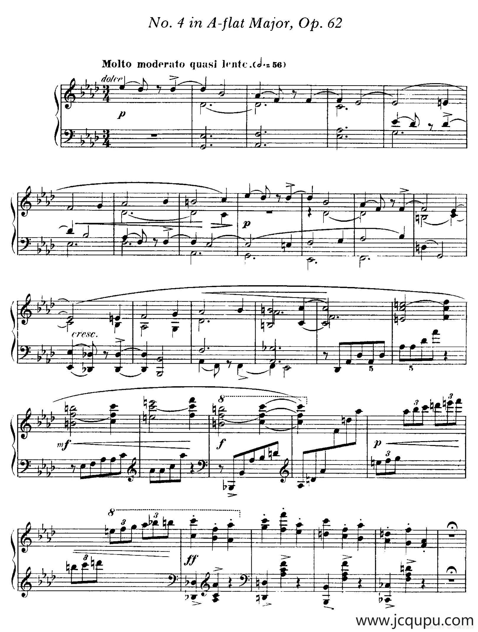 4 Valses Caprice（4首随想圆舞曲）（Op.62 No. 4 in A-flat）简谱