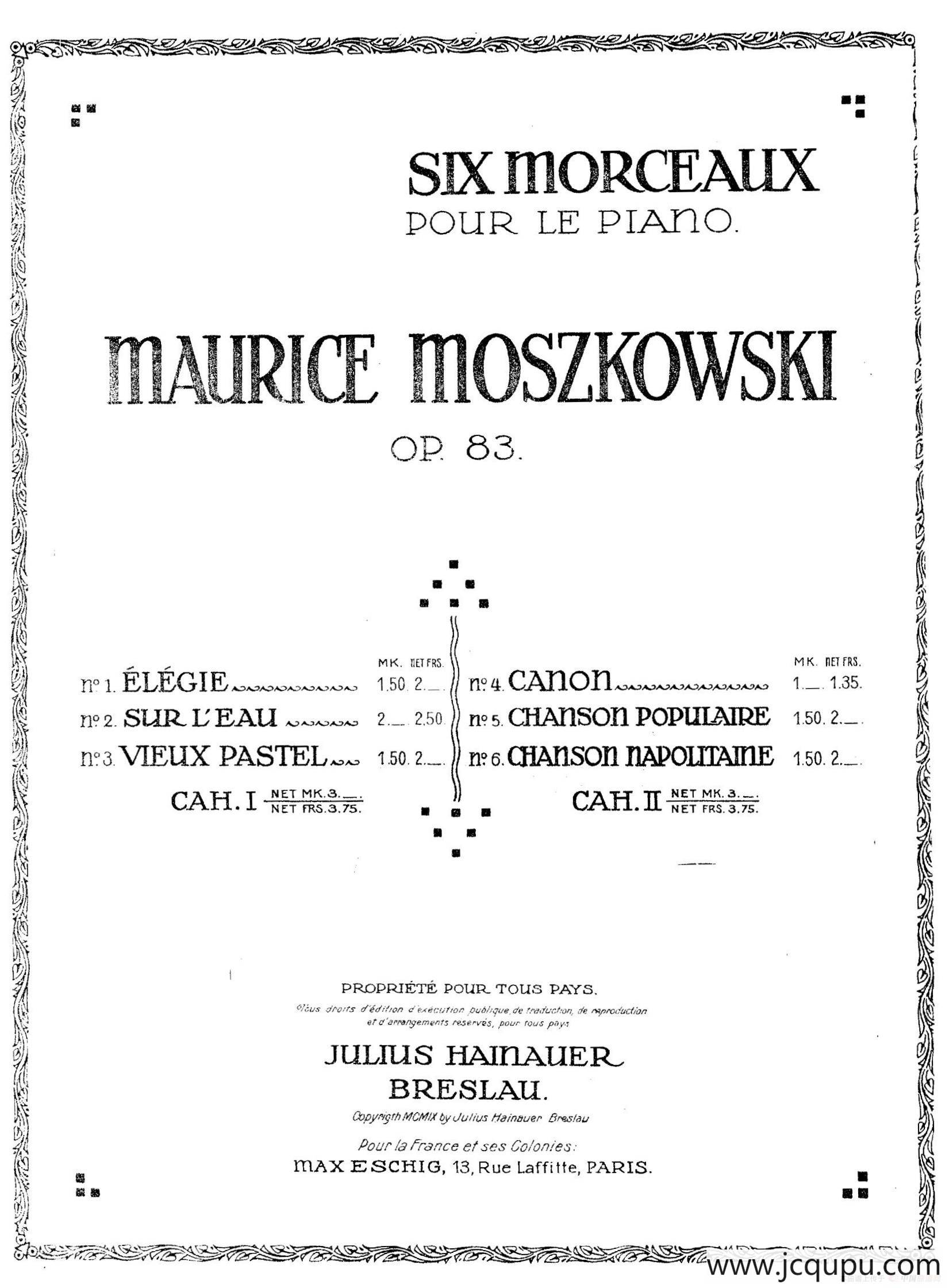 Six Pieces Op.83（6首小品·4）简谱