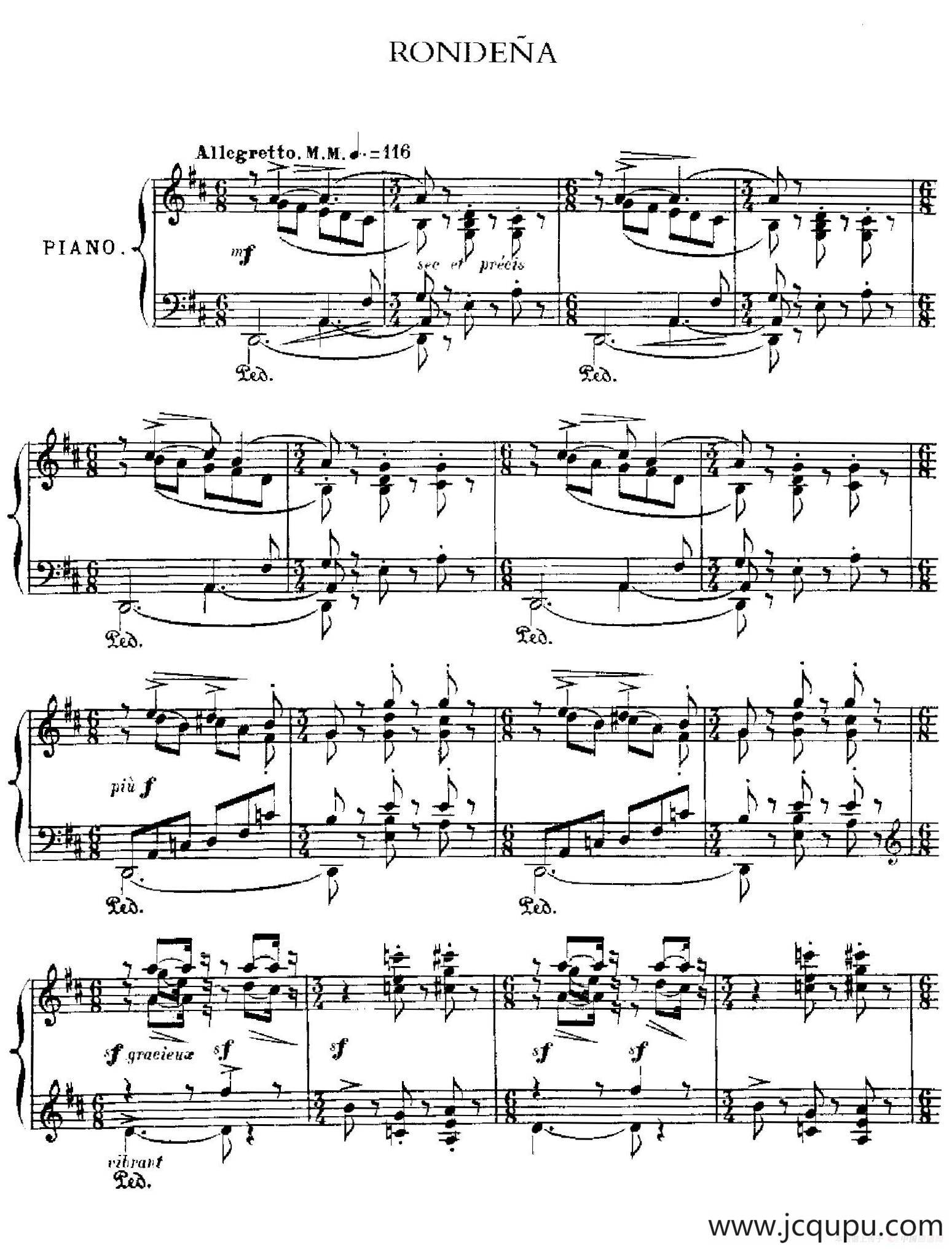 伊贝利亚组曲：RONDENA简谱