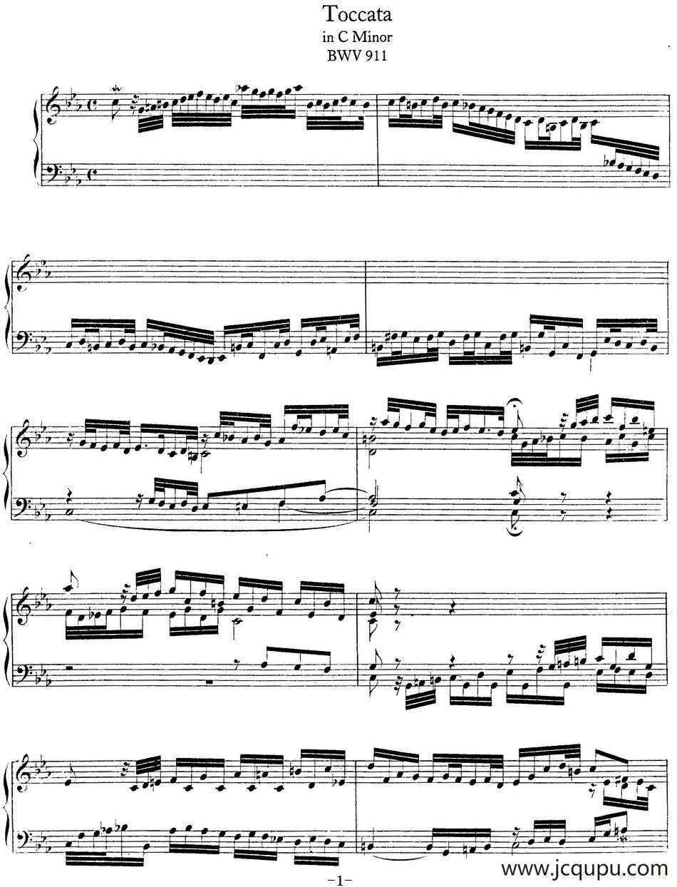 Toccata BWV 911（7首托卡塔·No.2 c小调）简谱