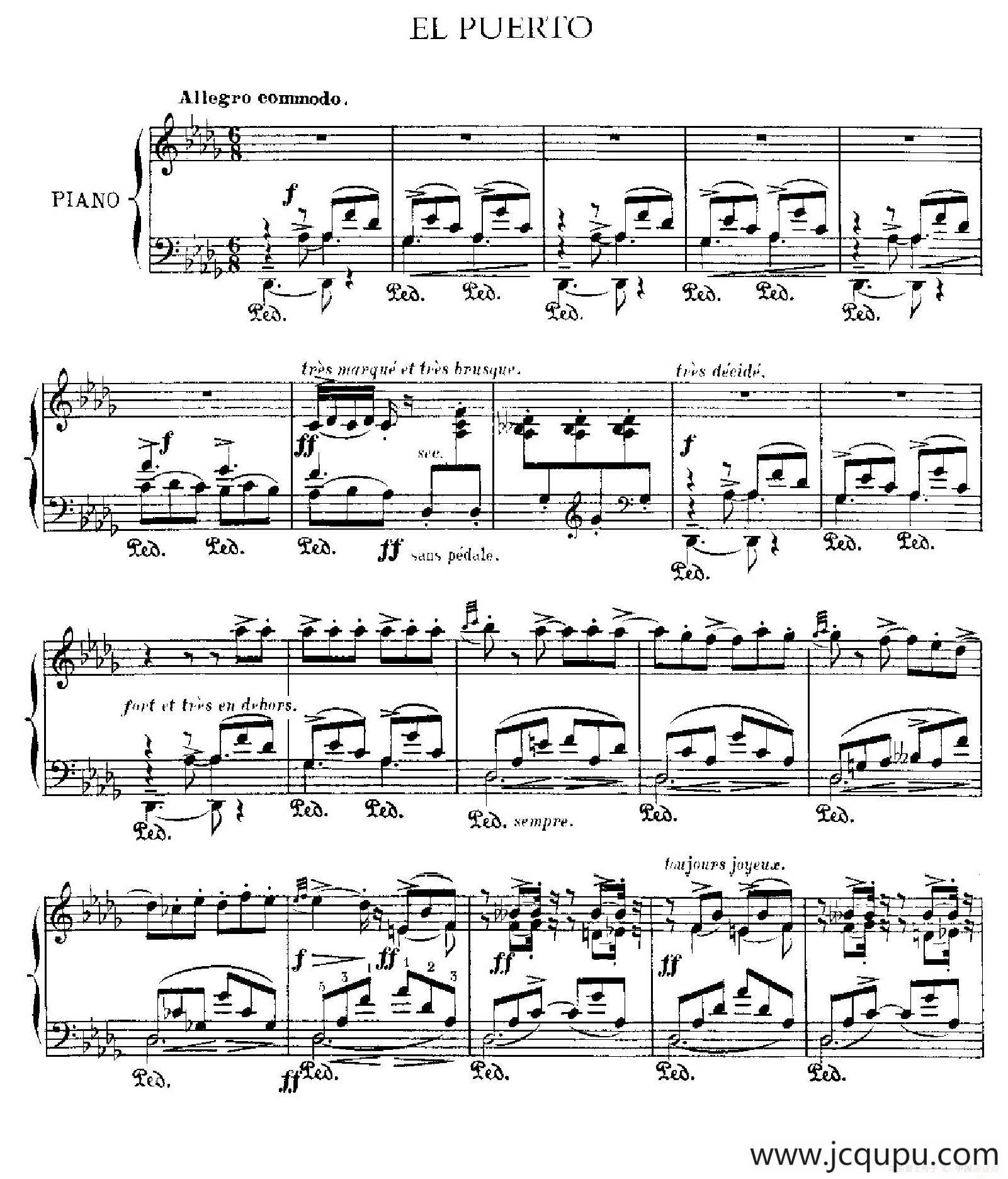 伊贝利亚组曲：EL PUERTO简谱