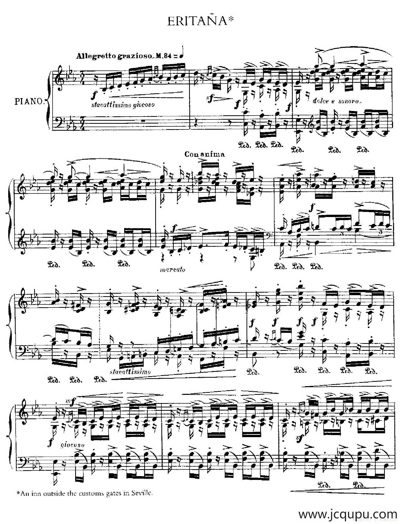 伊贝利亚组曲：ERITANA简谱