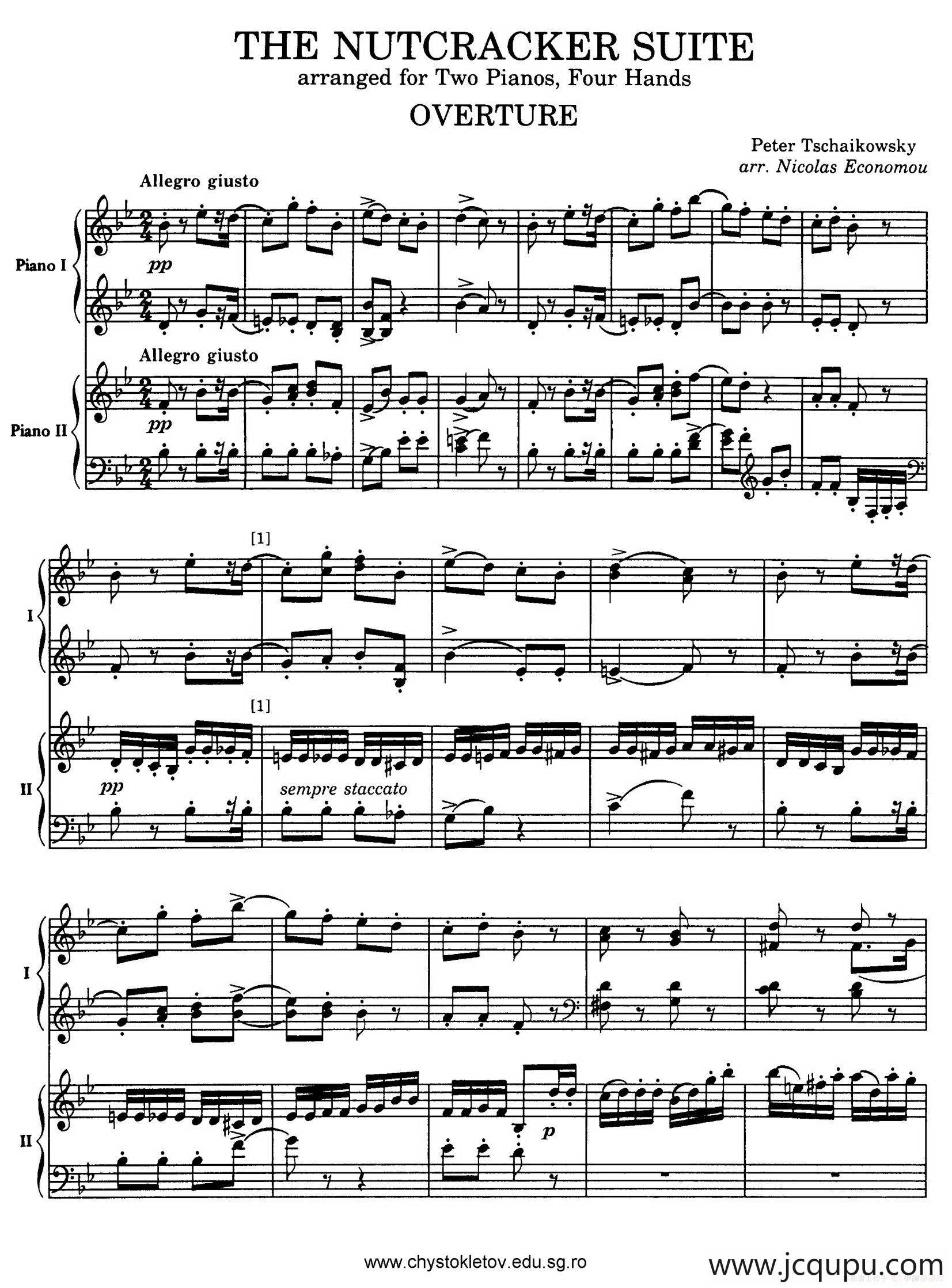 Nutcracker Op.71 芭蕾舞剧《胡桃夹子》（改编双钢琴版·第一部分）简谱