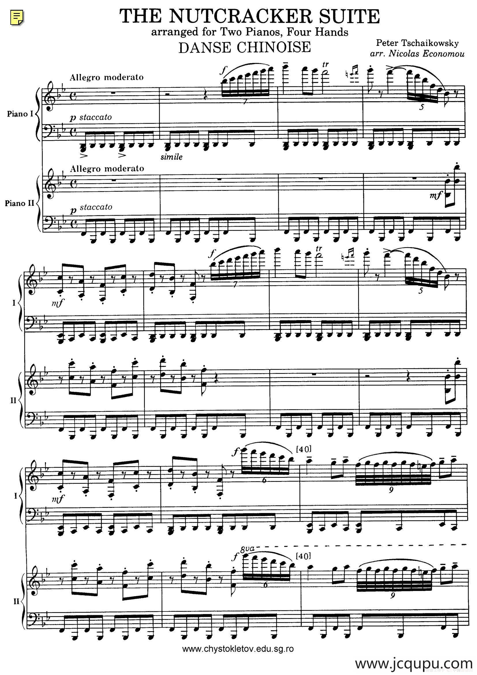 Nutcracker Op.71 芭蕾舞剧《胡桃夹子》（改编双钢琴版·第五部分）简谱