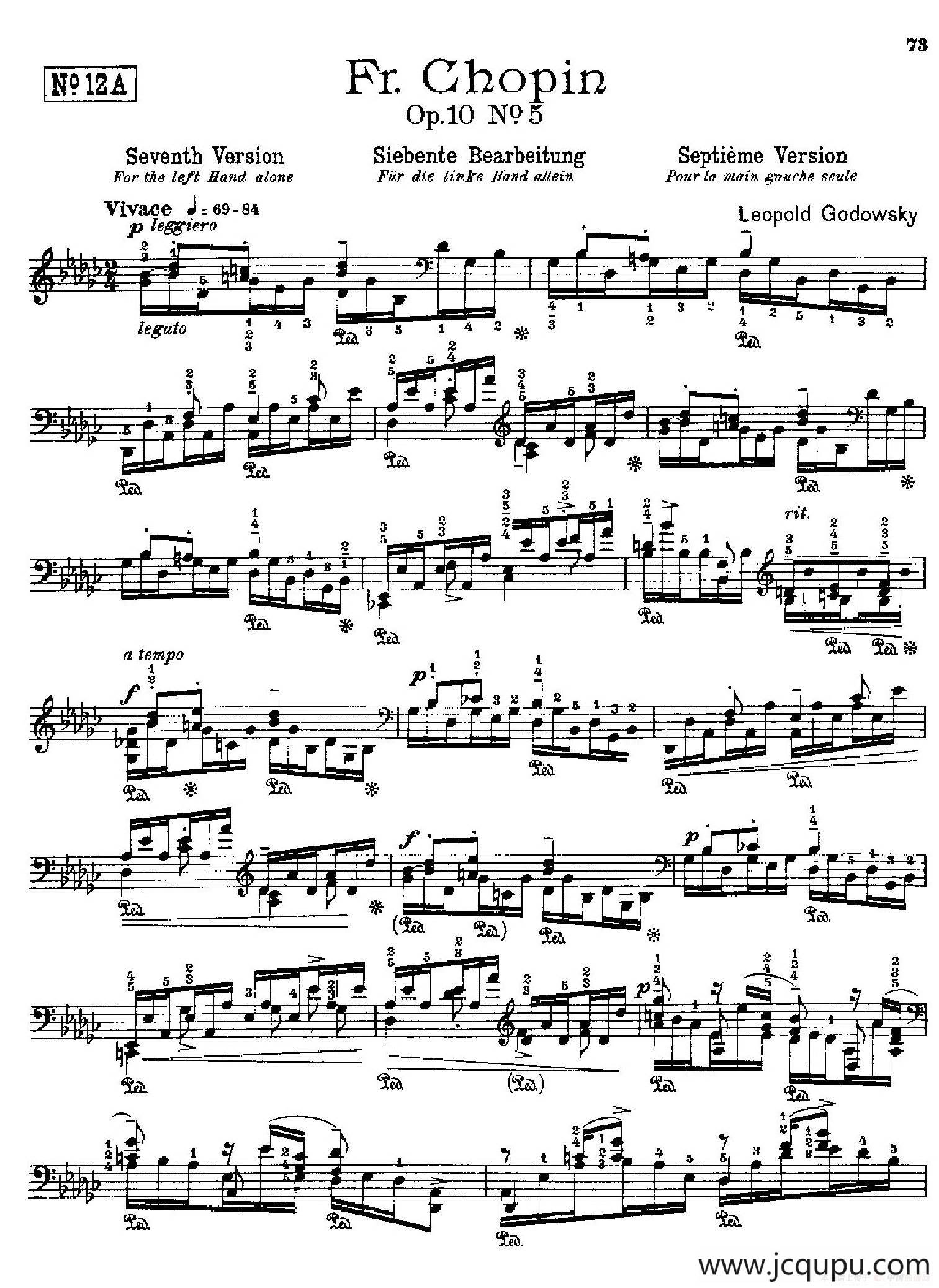 53首改编练习曲（No.12A）简谱