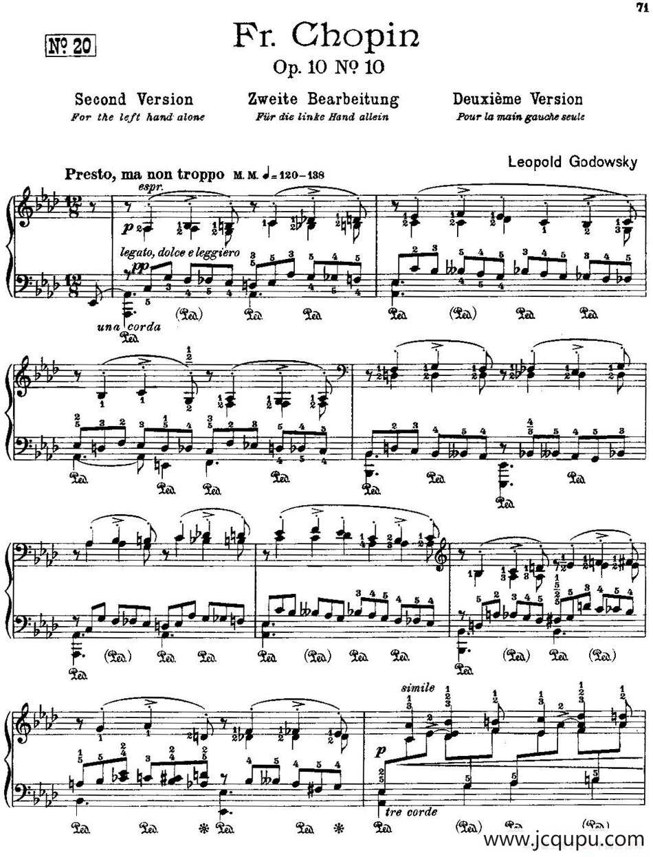 53首改编练习曲（No.20）简谱