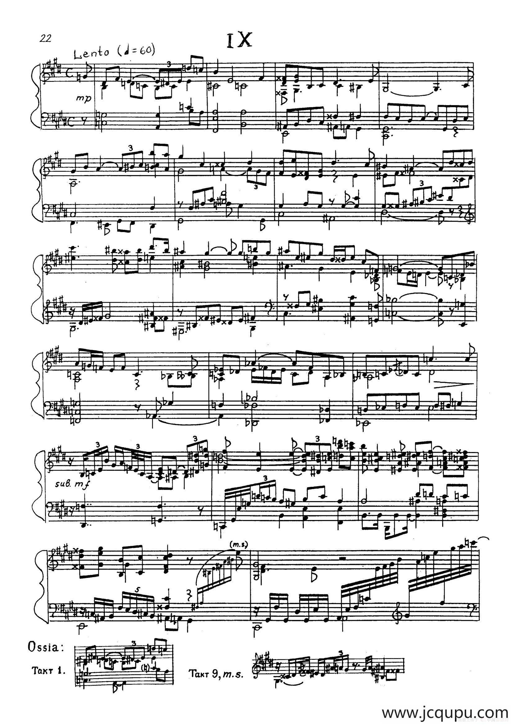 24 Preludes Op.53（24首前奏曲· Ⅸ）简谱