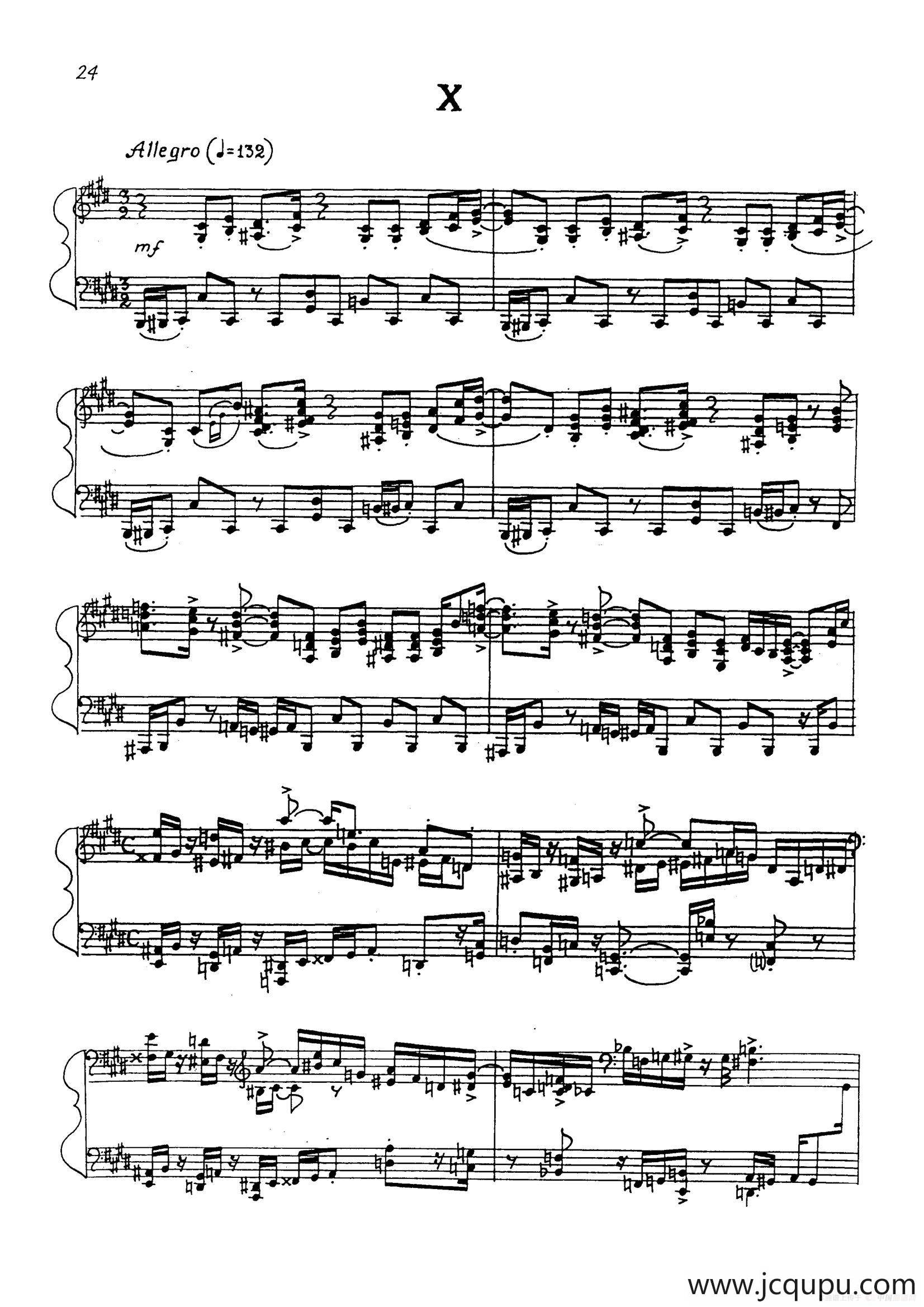 24 Preludes Op.53（24首前奏曲· Ⅹ）简谱