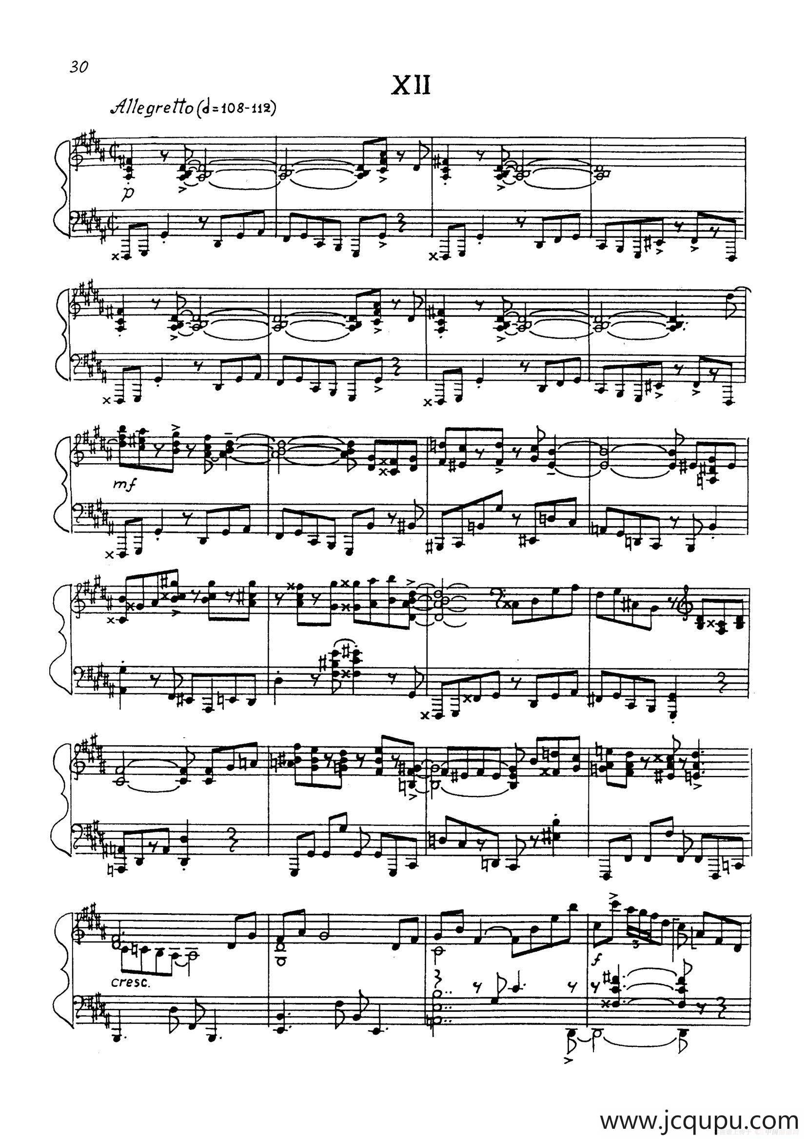 24 Preludes Op.53（24首前奏曲·Ⅻ）简谱