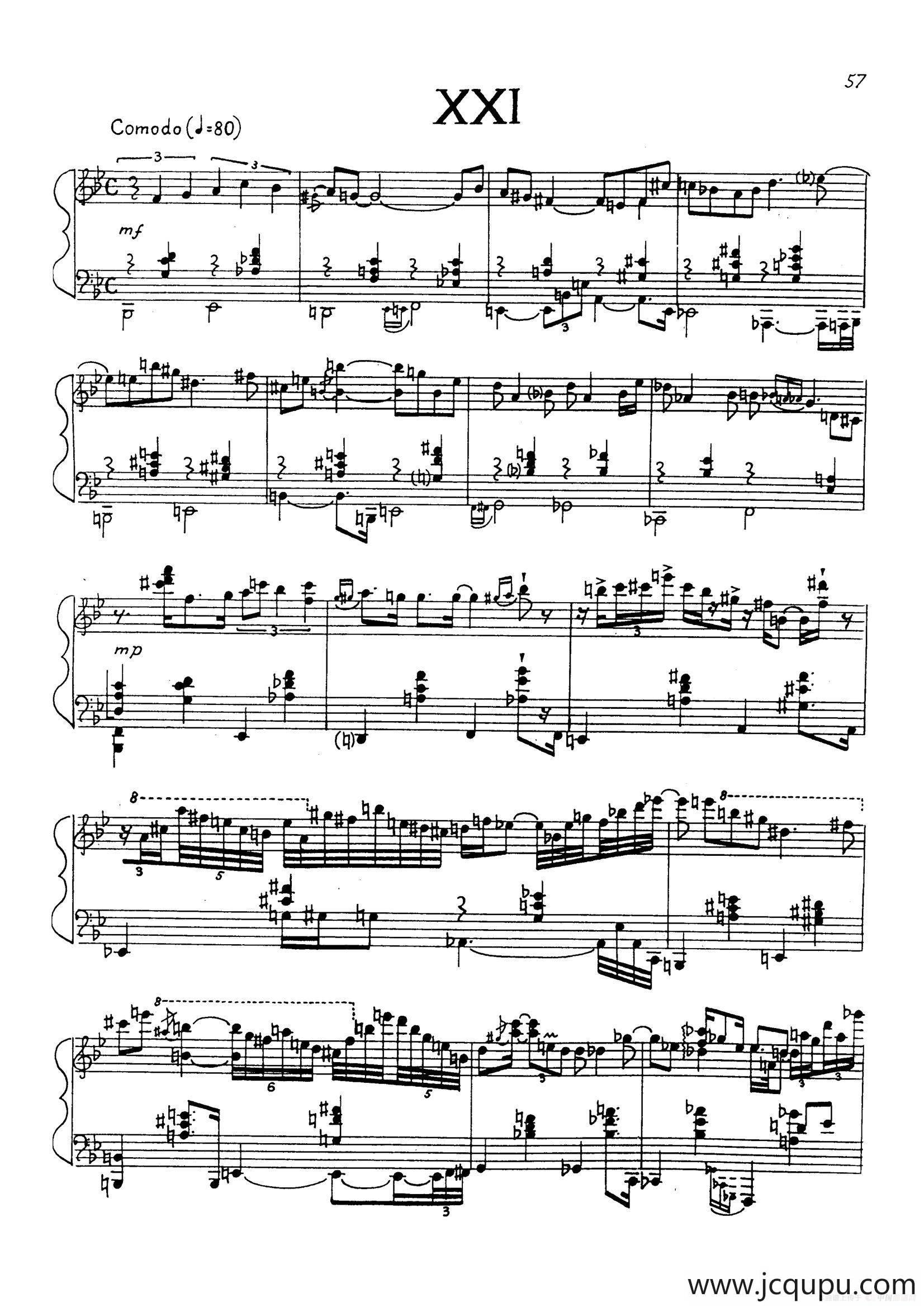 24 Preludes Op.53（24首前奏曲·XXI）简谱