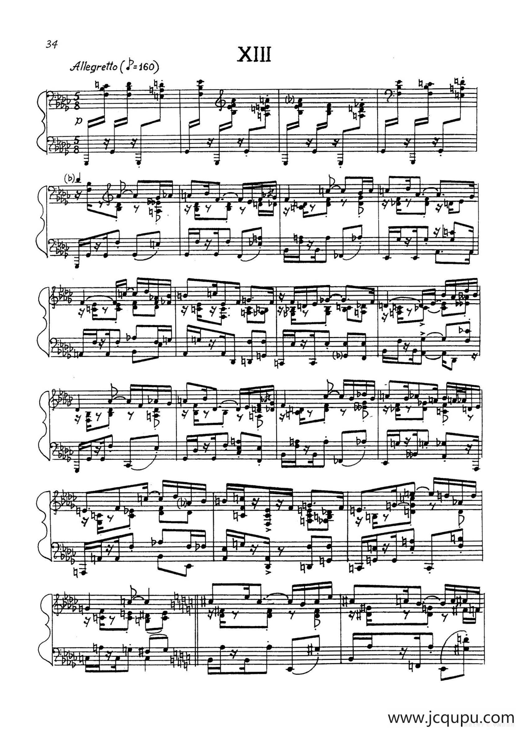 24 Preludes Op.53（24首前奏曲·XIII）简谱