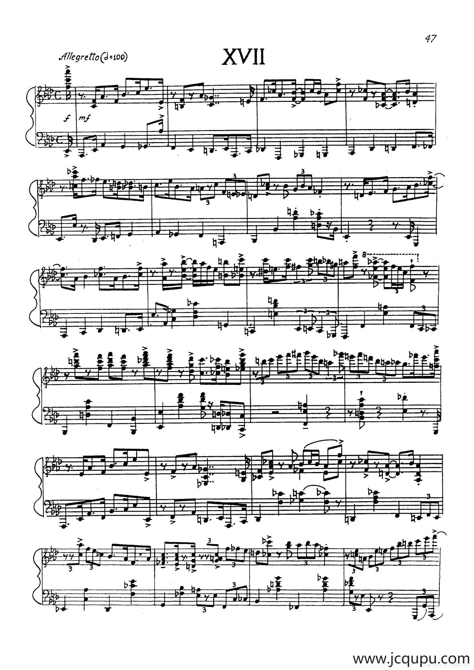 24 Preludes Op.53（24首前奏曲·XVII）简谱