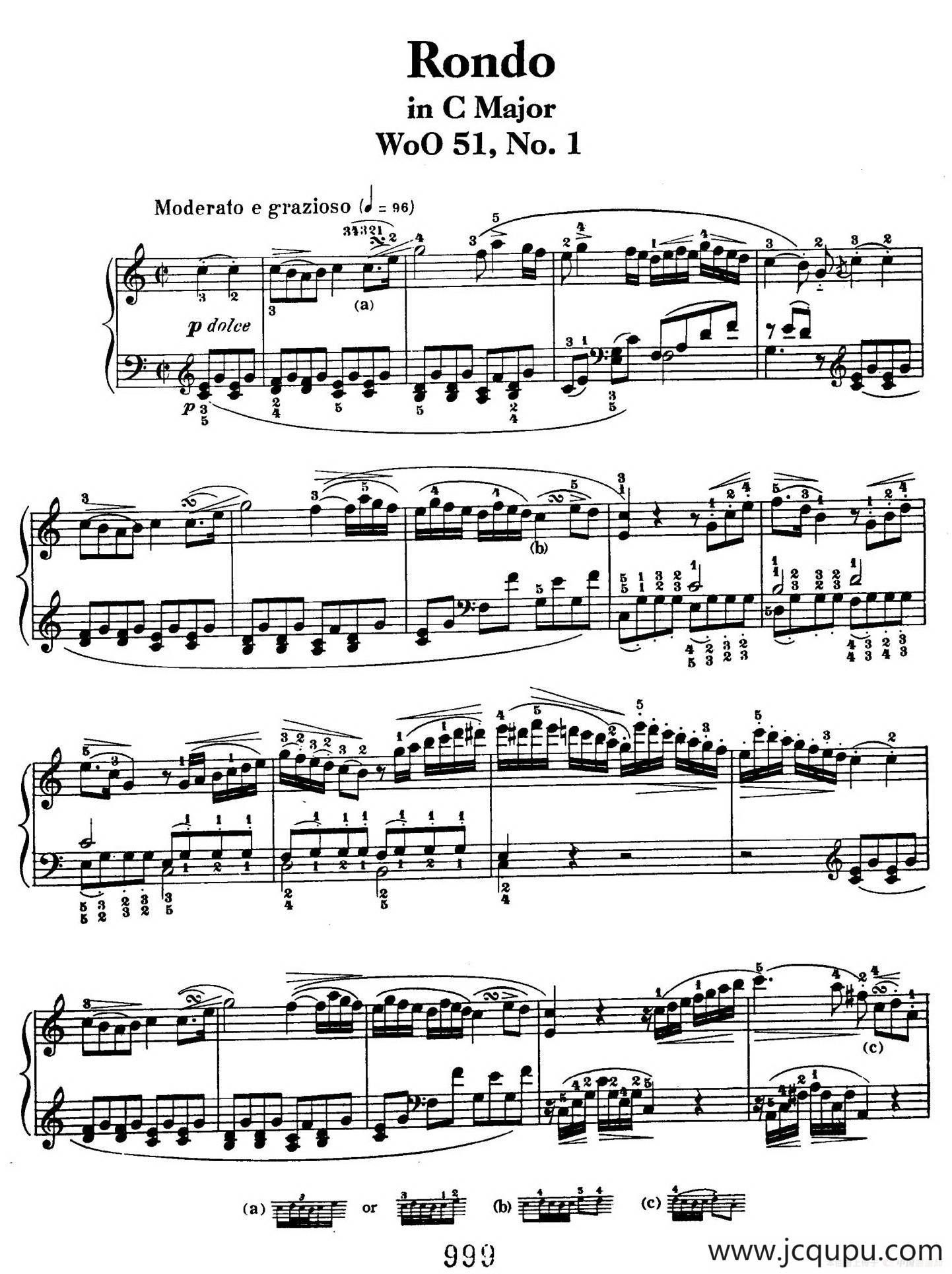 Two Rondos Op.51 No.1（2首回旋曲·1、C大调）简谱
