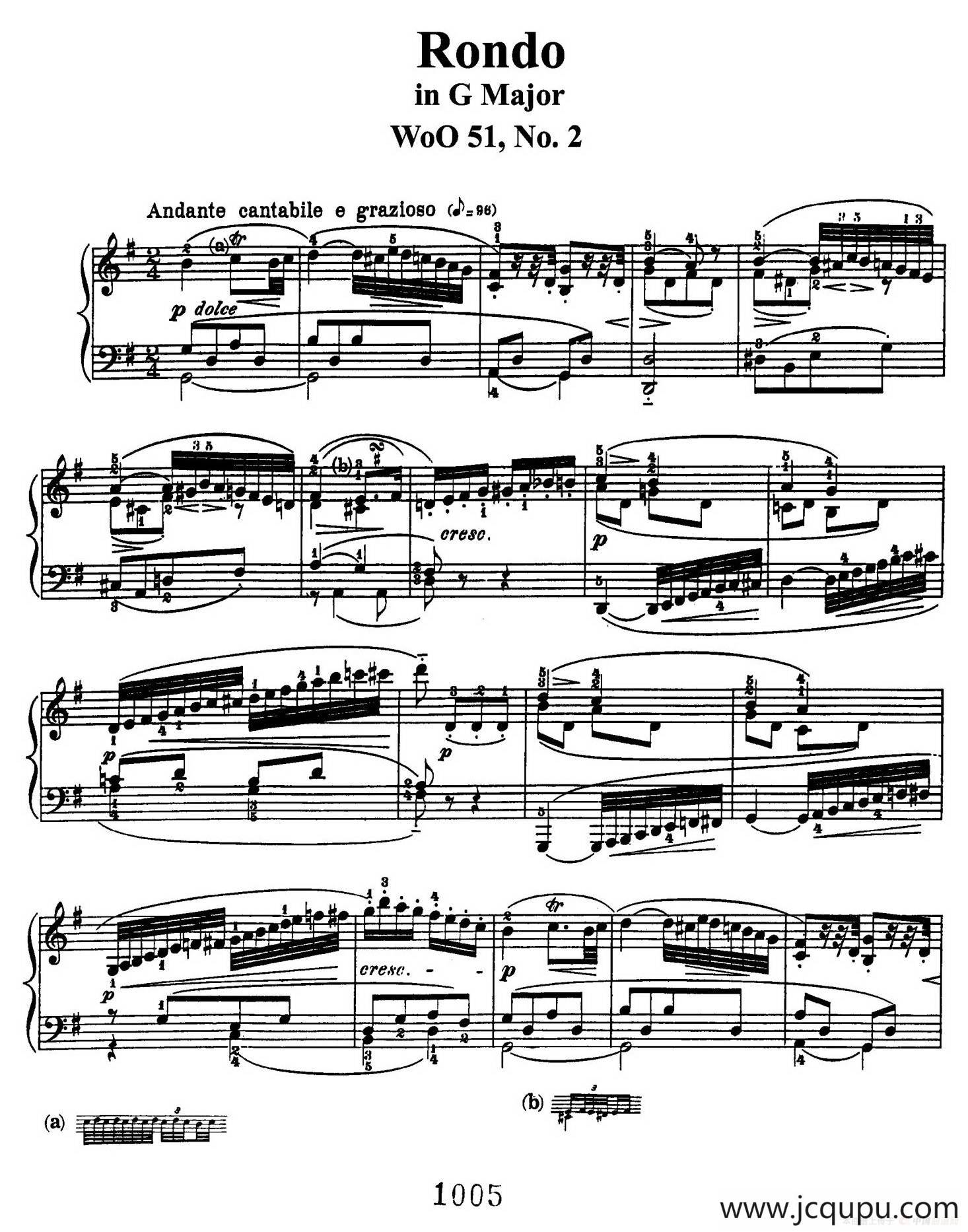 Two Rondos Op.51 No.1（2首回旋曲·2、G大调）简谱