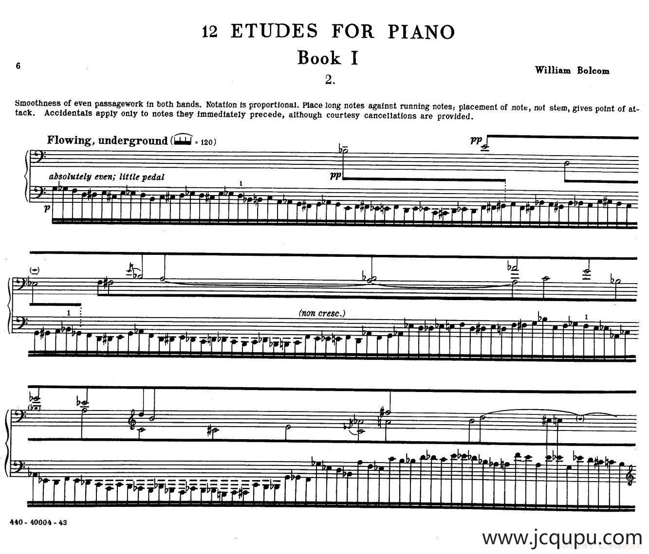 12 Etudes for Piano（博尔科姆12首钢琴练习曲·2）简谱
