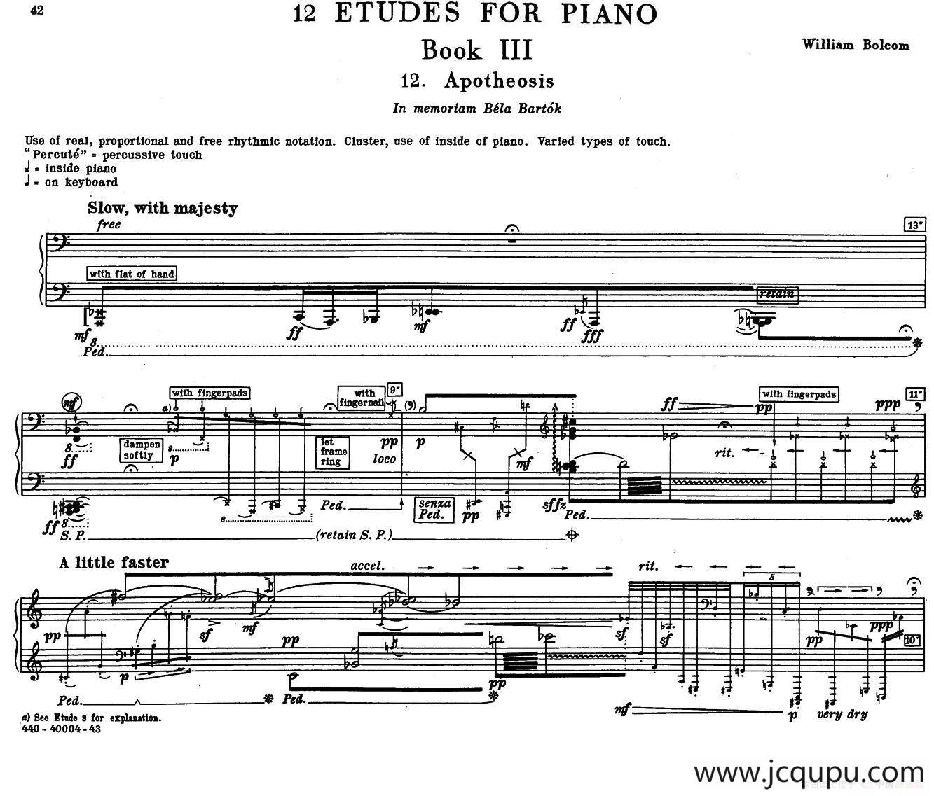 12 Etudes for Piano（博尔科姆12首钢琴练习曲·12）简谱