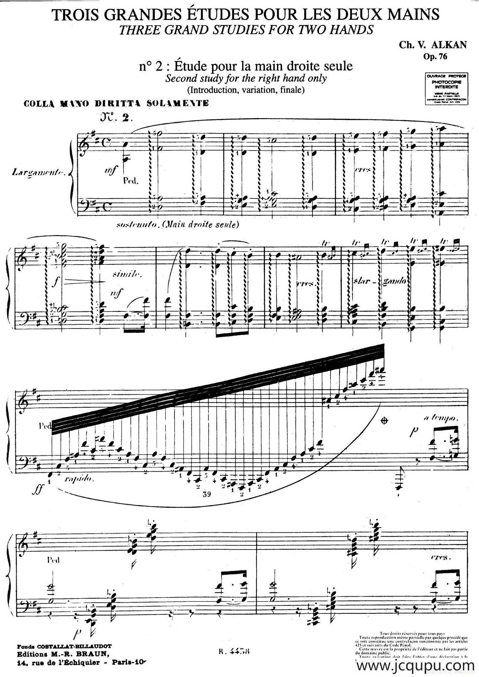 3 Grandes Etudes Op.76 No. 2（3首华丽练习曲·2）简谱