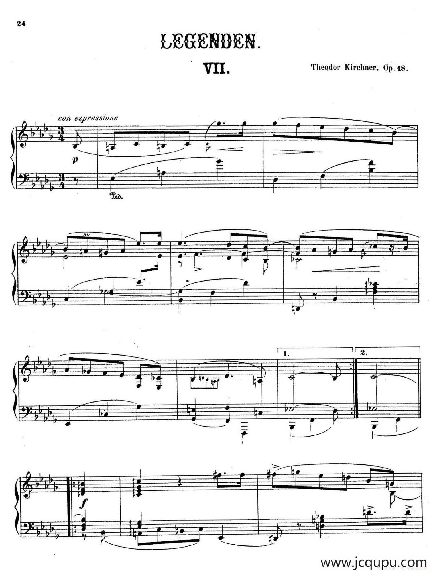 Legenden Op.18（9首传奇·Ⅶ）简谱