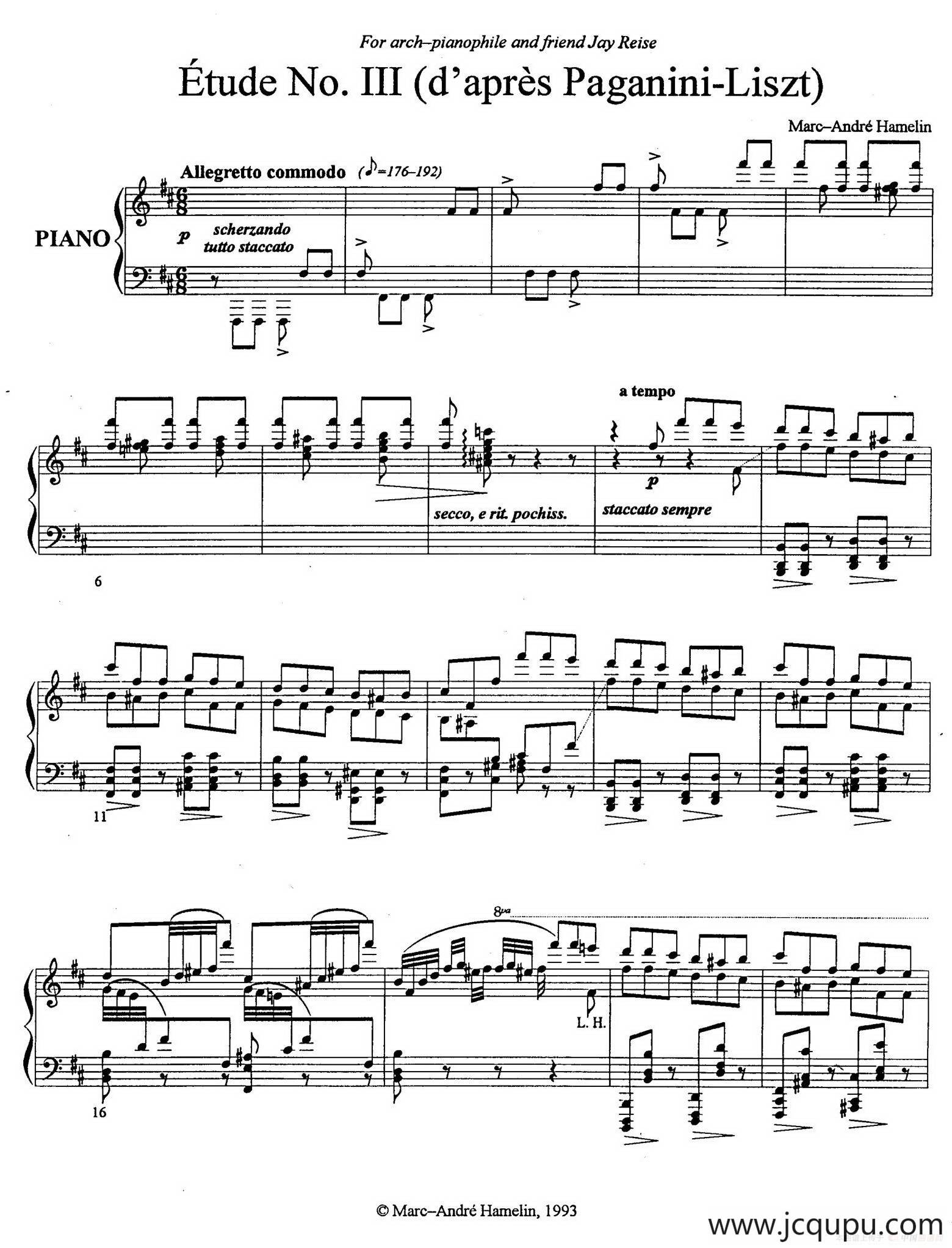 Etude No. 3简谱