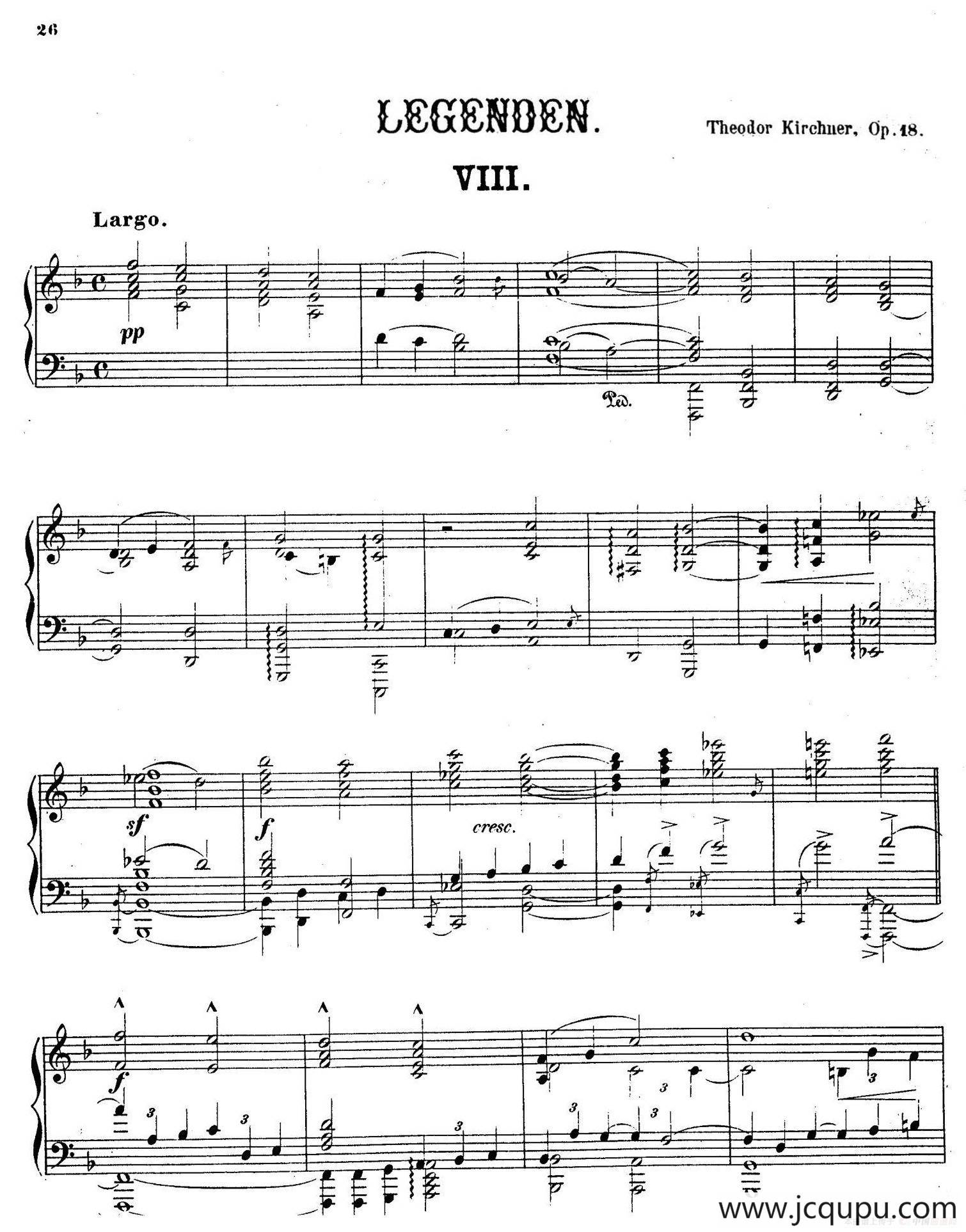 Legenden Op.18（9首传奇·Ⅷ）简谱